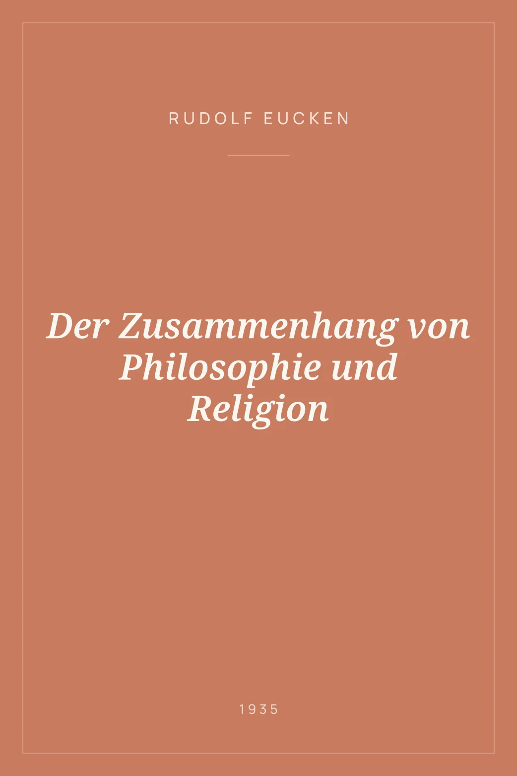 Portada de Der Zusammenhang von Philosophie und Religion