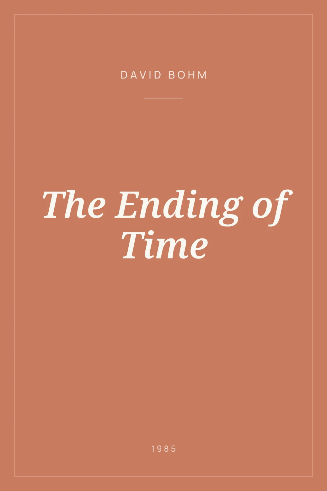 Portada de The Ending of Time