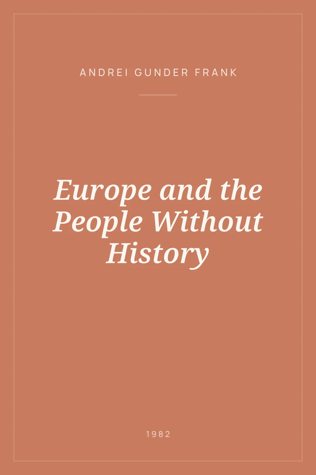 Portada de Europe and the People Without History