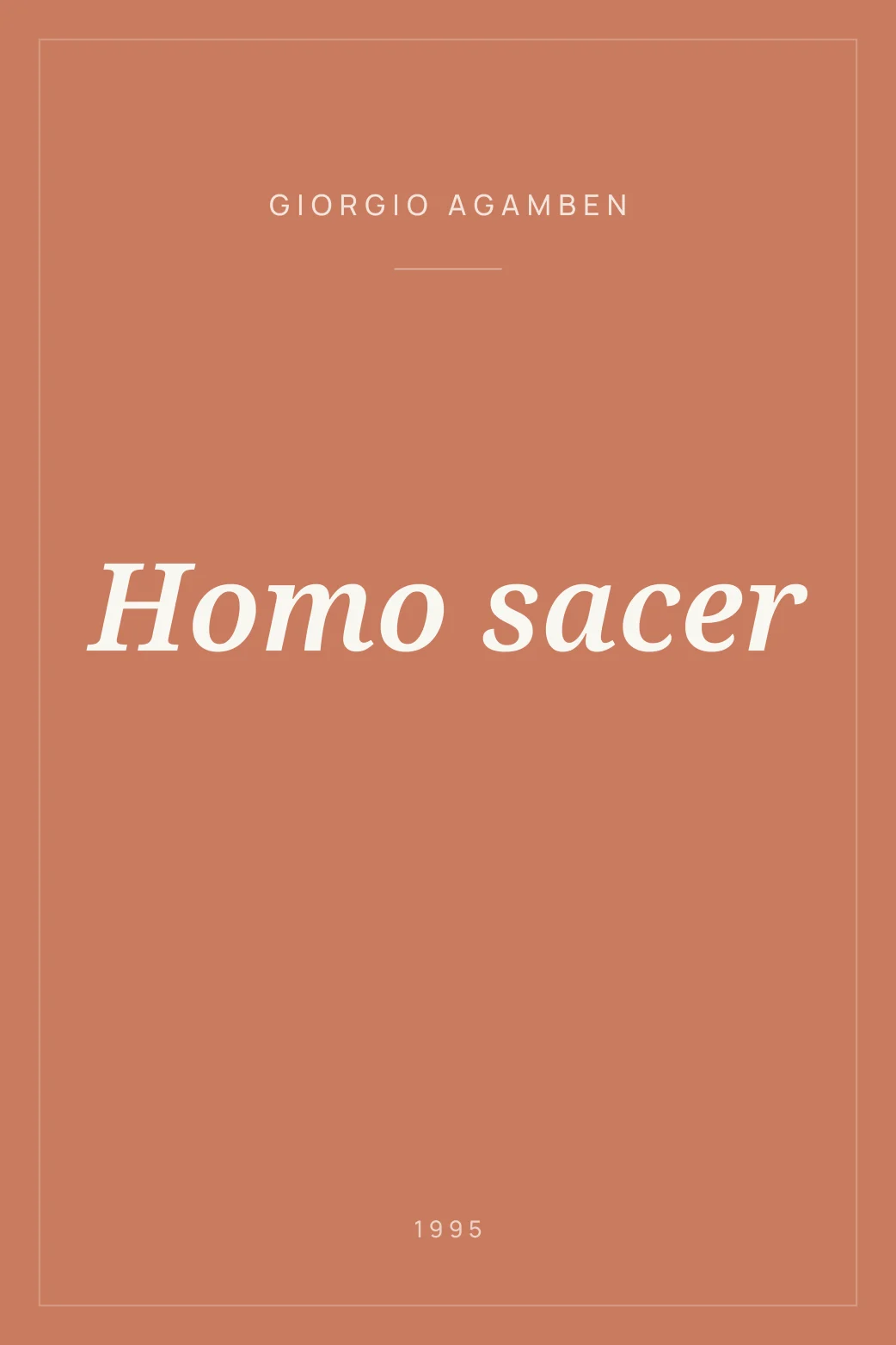 Portada de Homo sacer