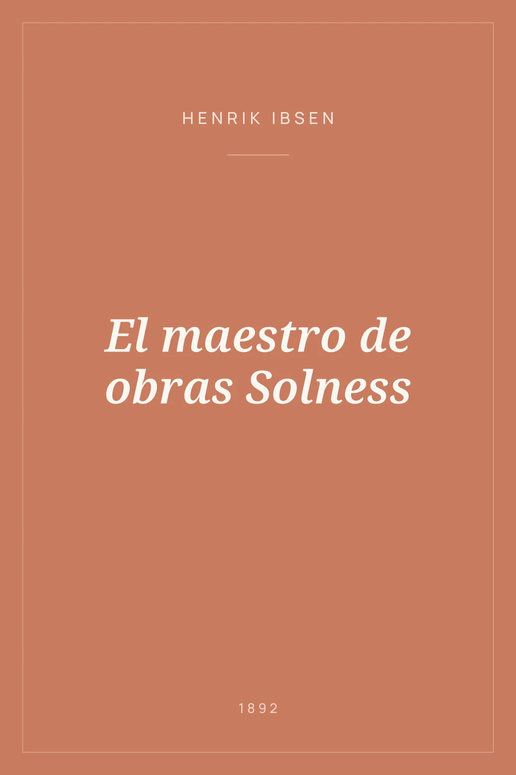 Portada de El maestro de obras Solness