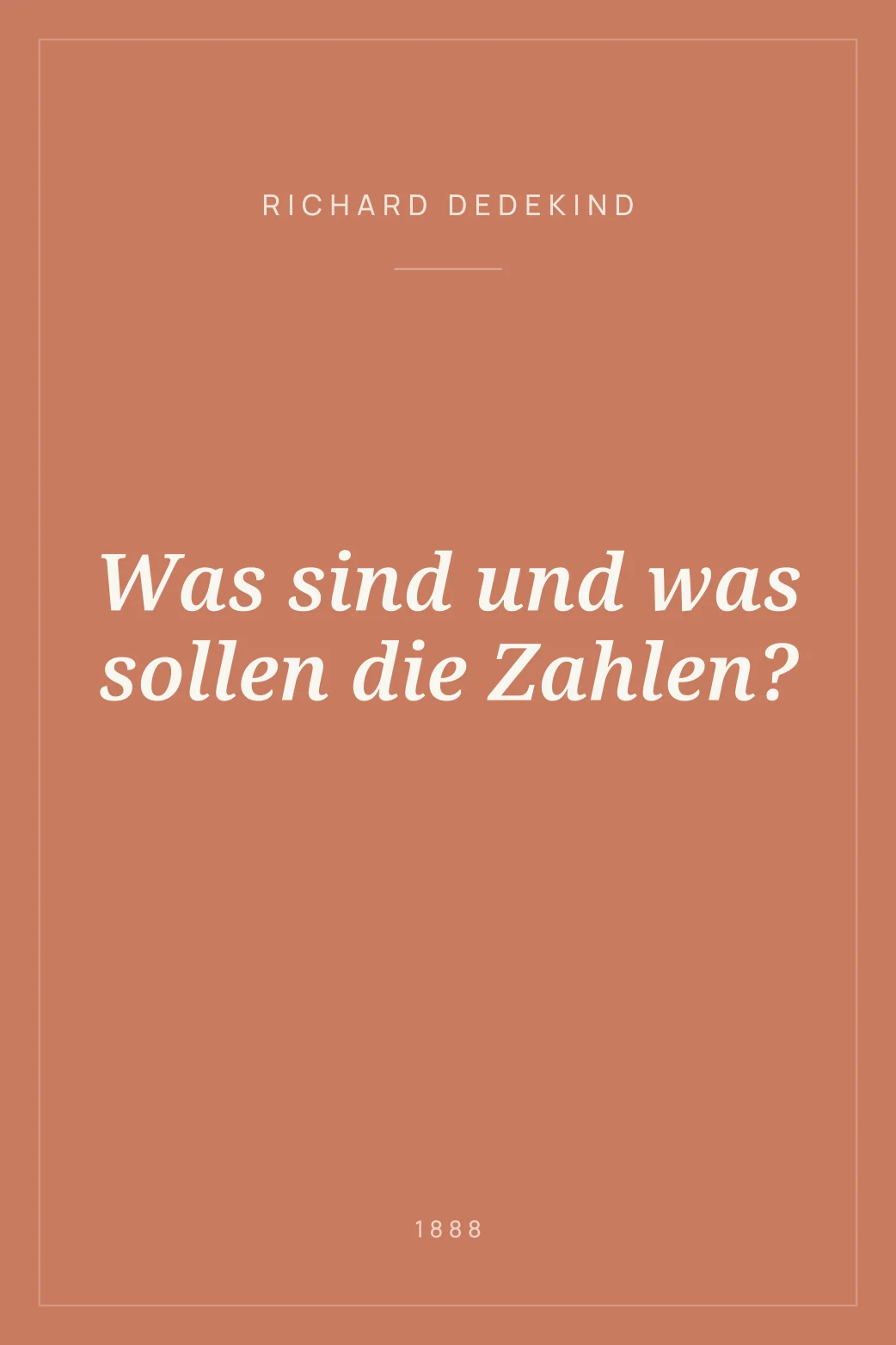 Portada de Was sind und was sollen die Zahlen?