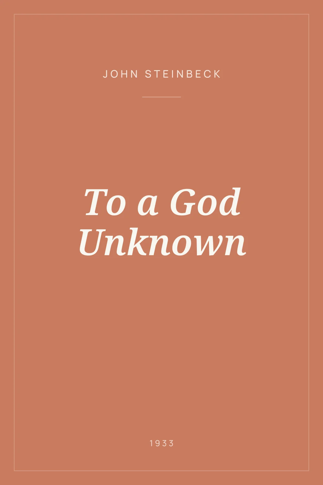 Portada de To a God Unknown