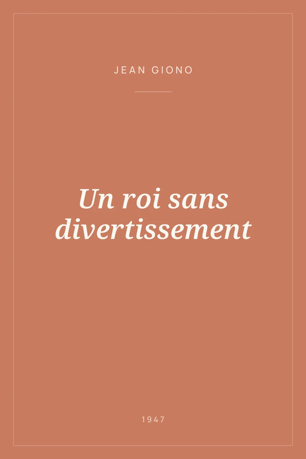 Portada de Un roi sans divertissement