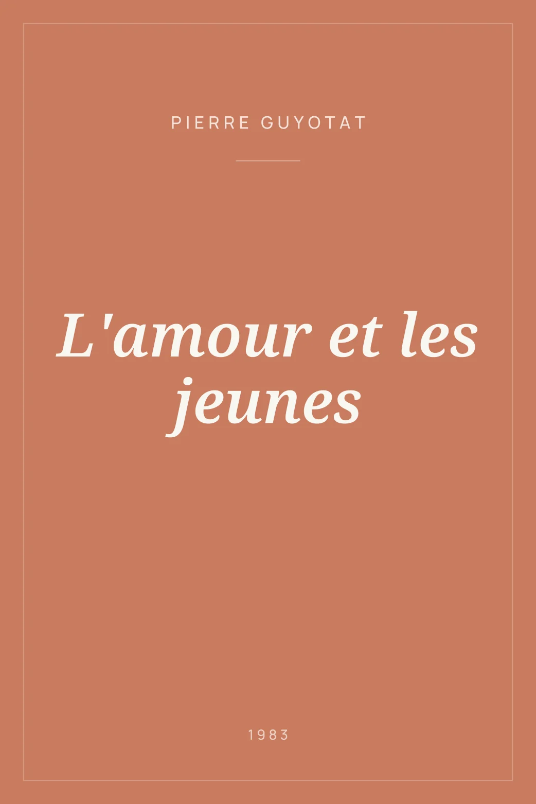 Portada de L'amour et les jeunes