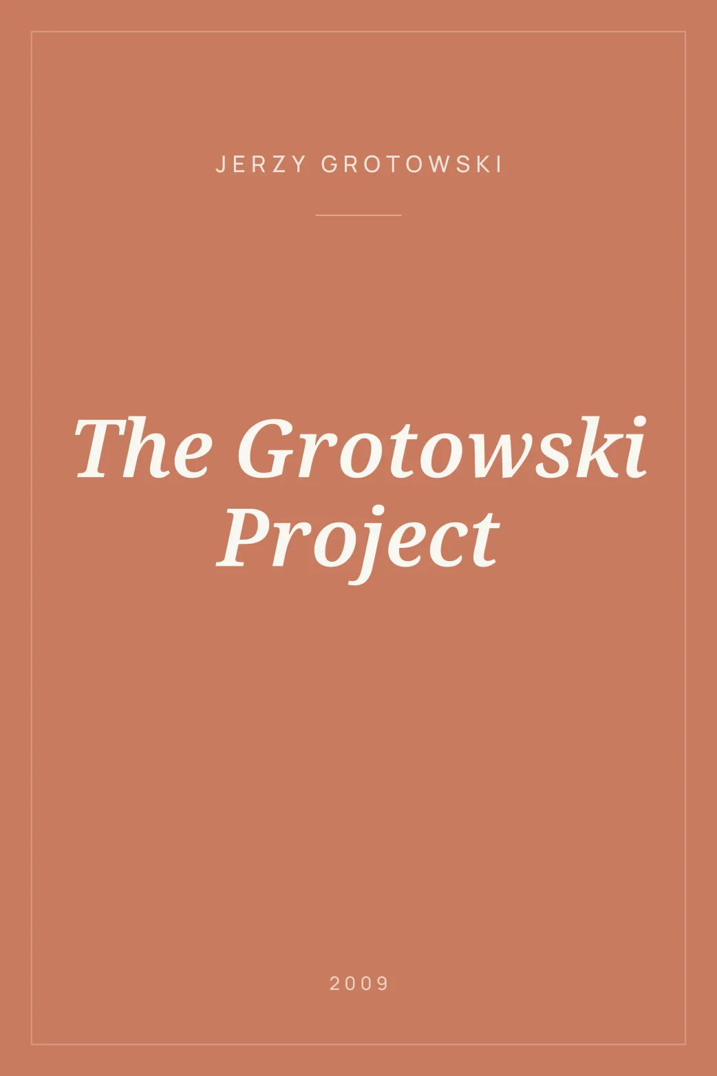 Portada de The Grotowski Project