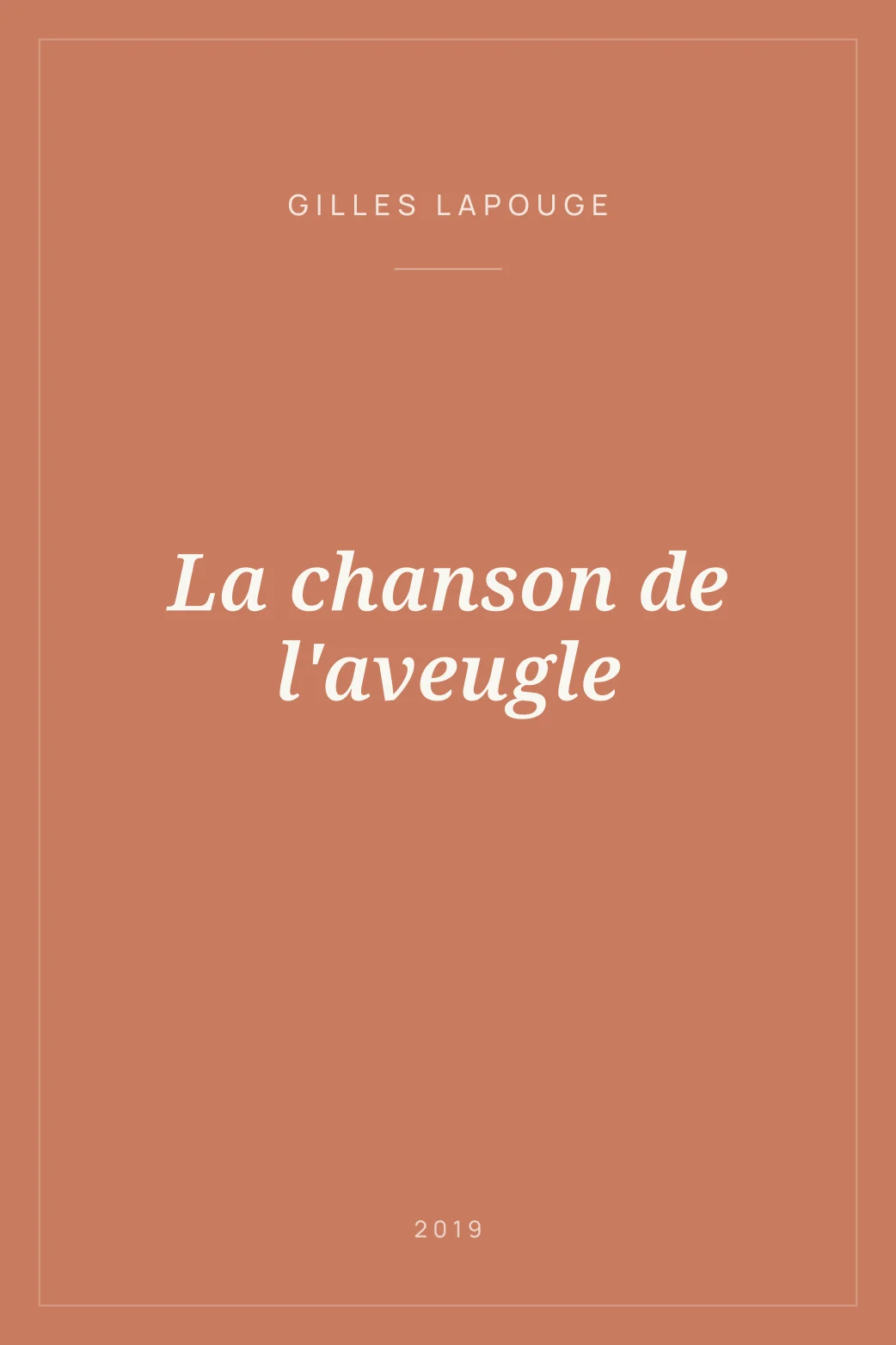 Portada de La chanson de l'aveugle