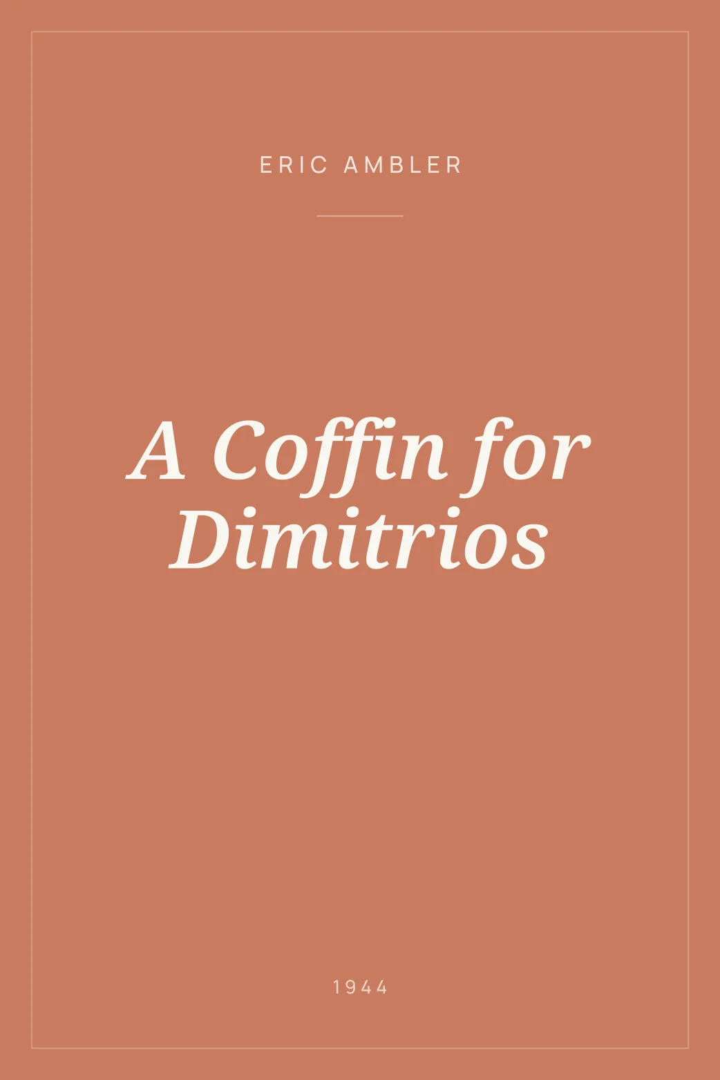 Portada de A Coffin for Dimitrios