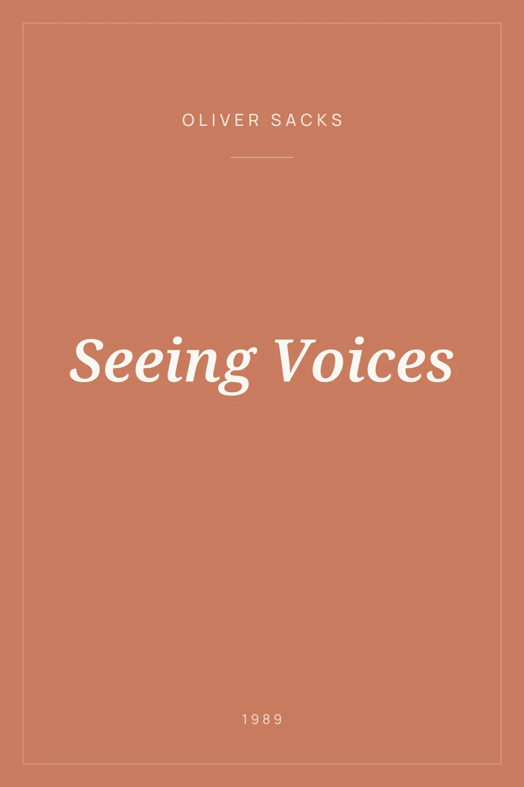 Portada de Seeing Voices