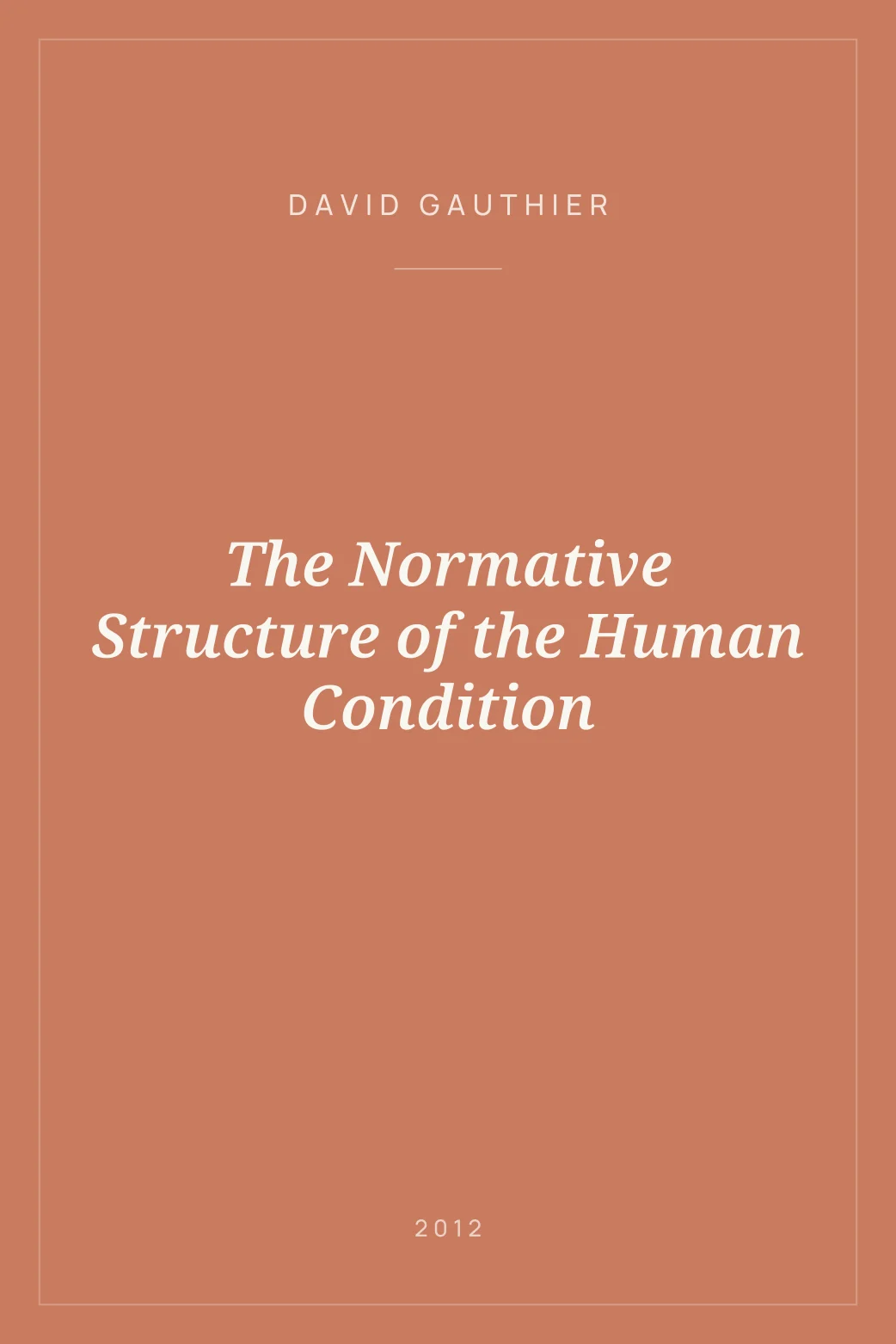 Portada de The Normative Structure of the Human Condition