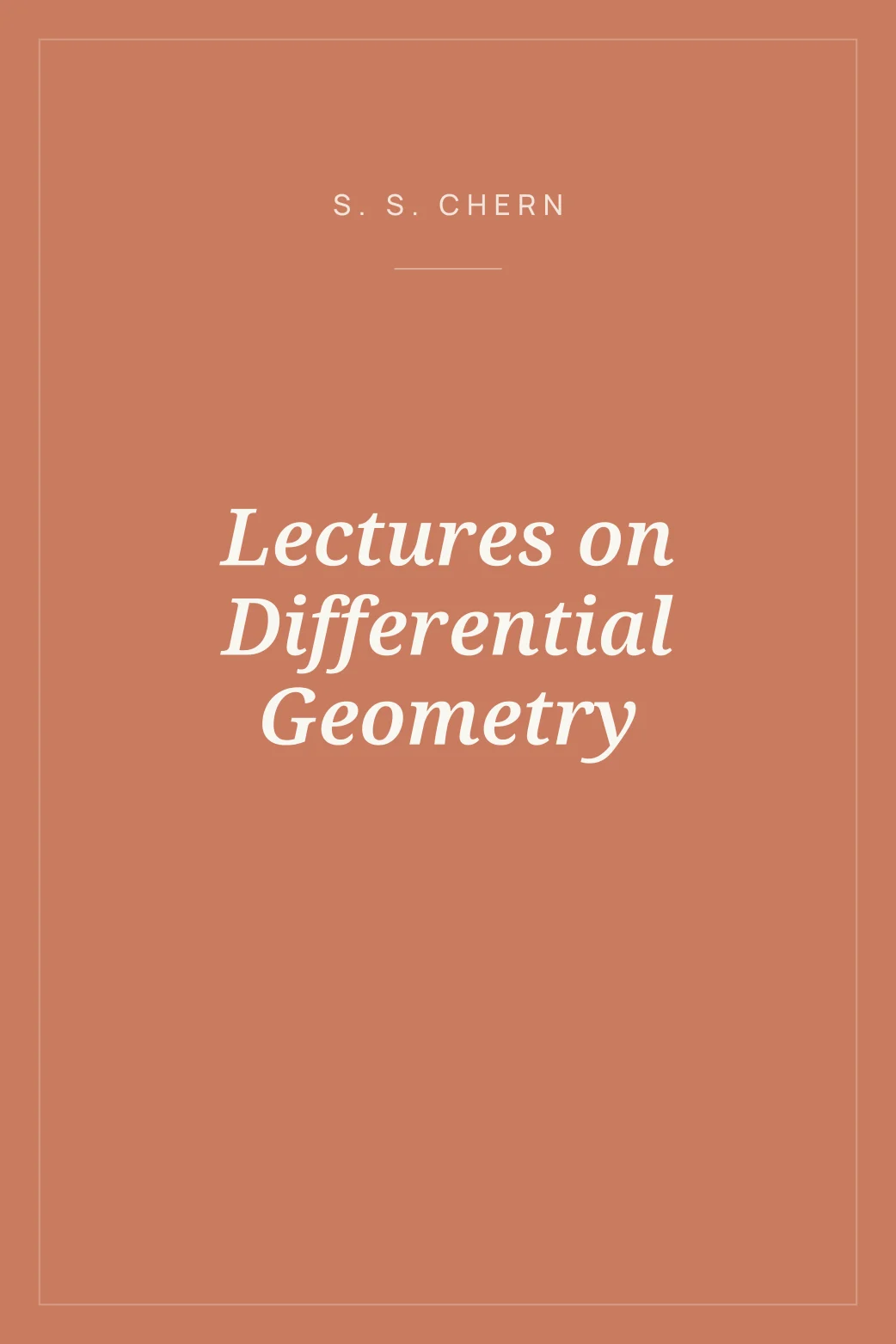 Portada de Lectures on Differential Geometry