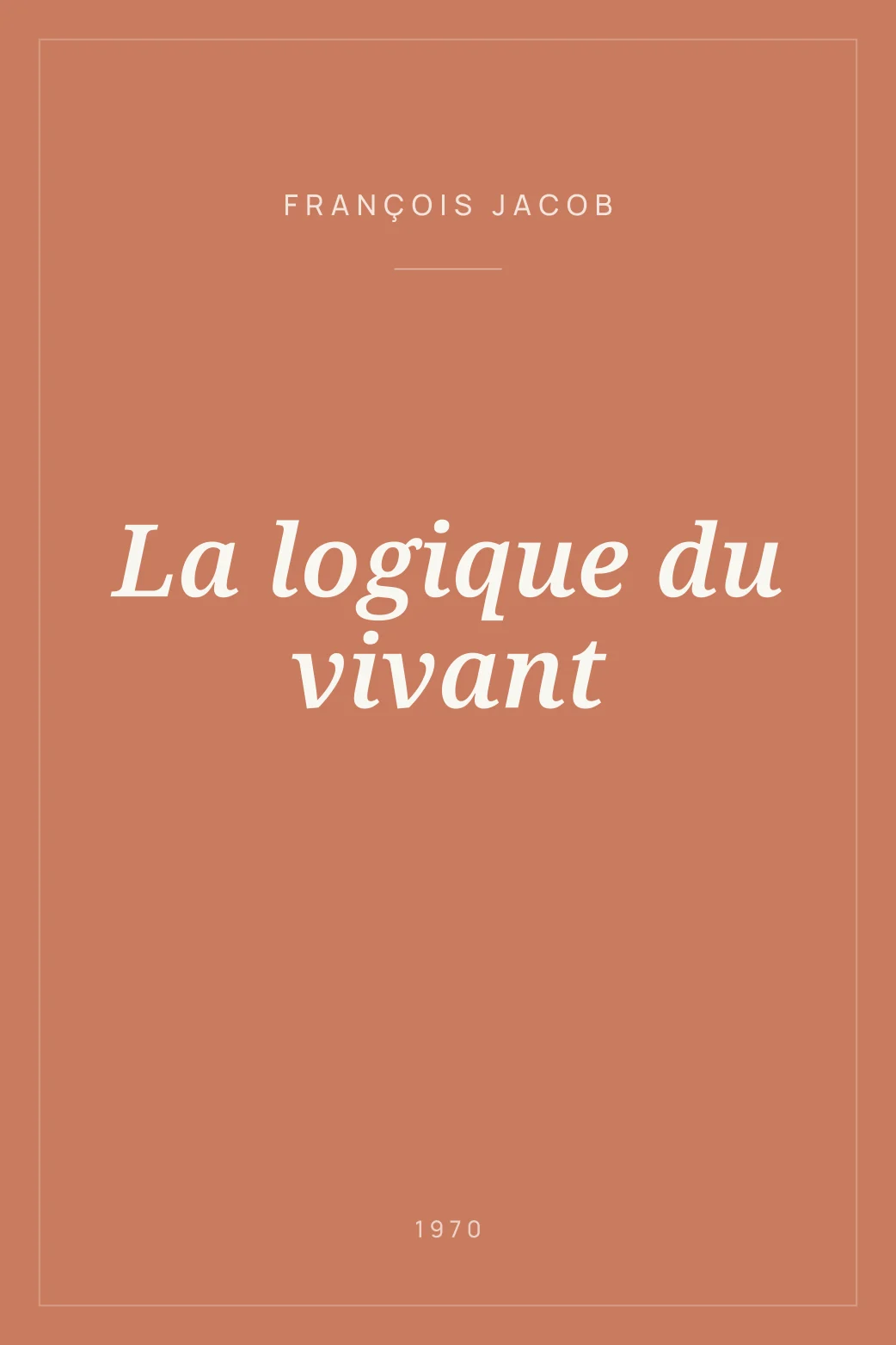 Portada de La logique du vivant