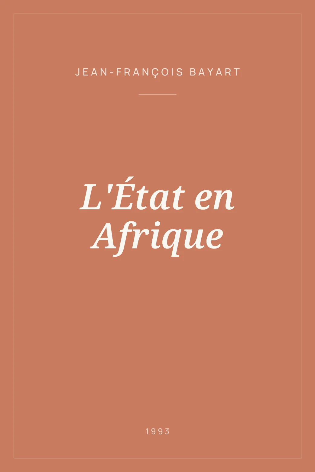 Portada de L'État en Afrique