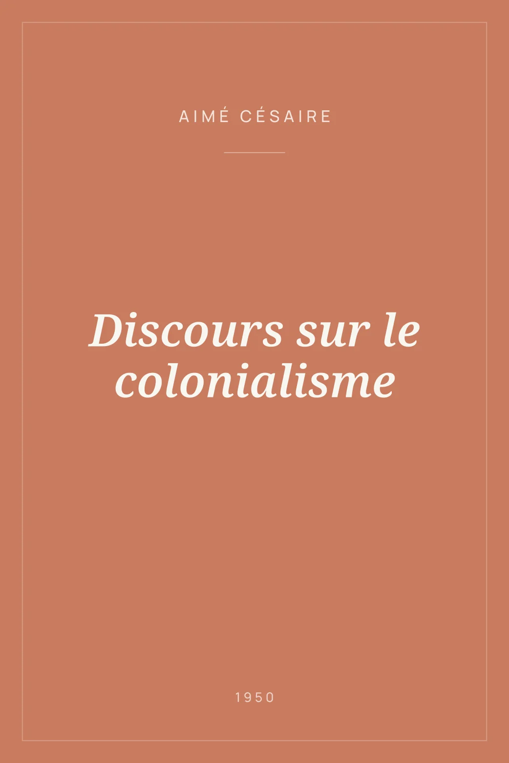 Portada de Discours sur le colonialisme