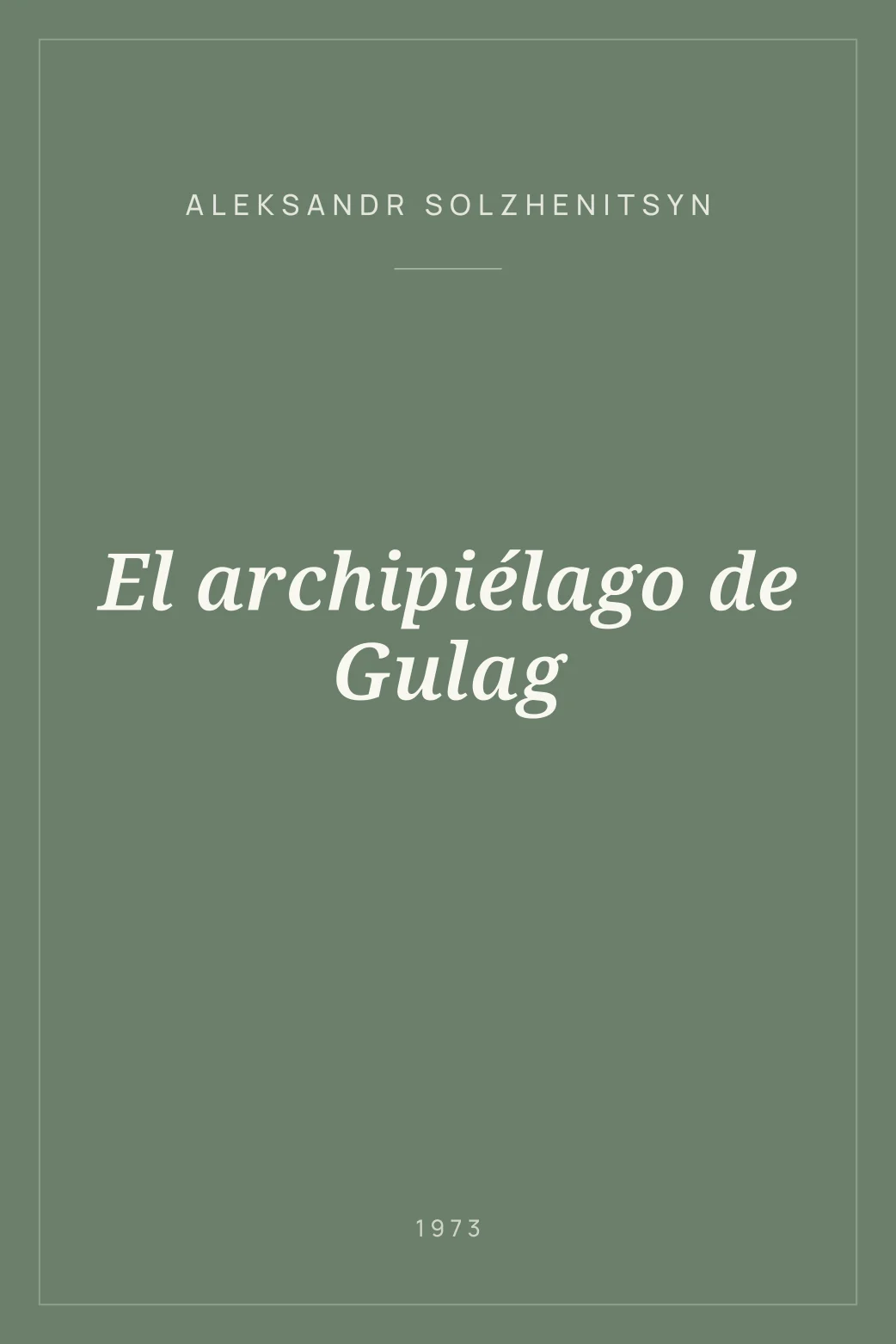 Portada de El archipiélago de Gulag