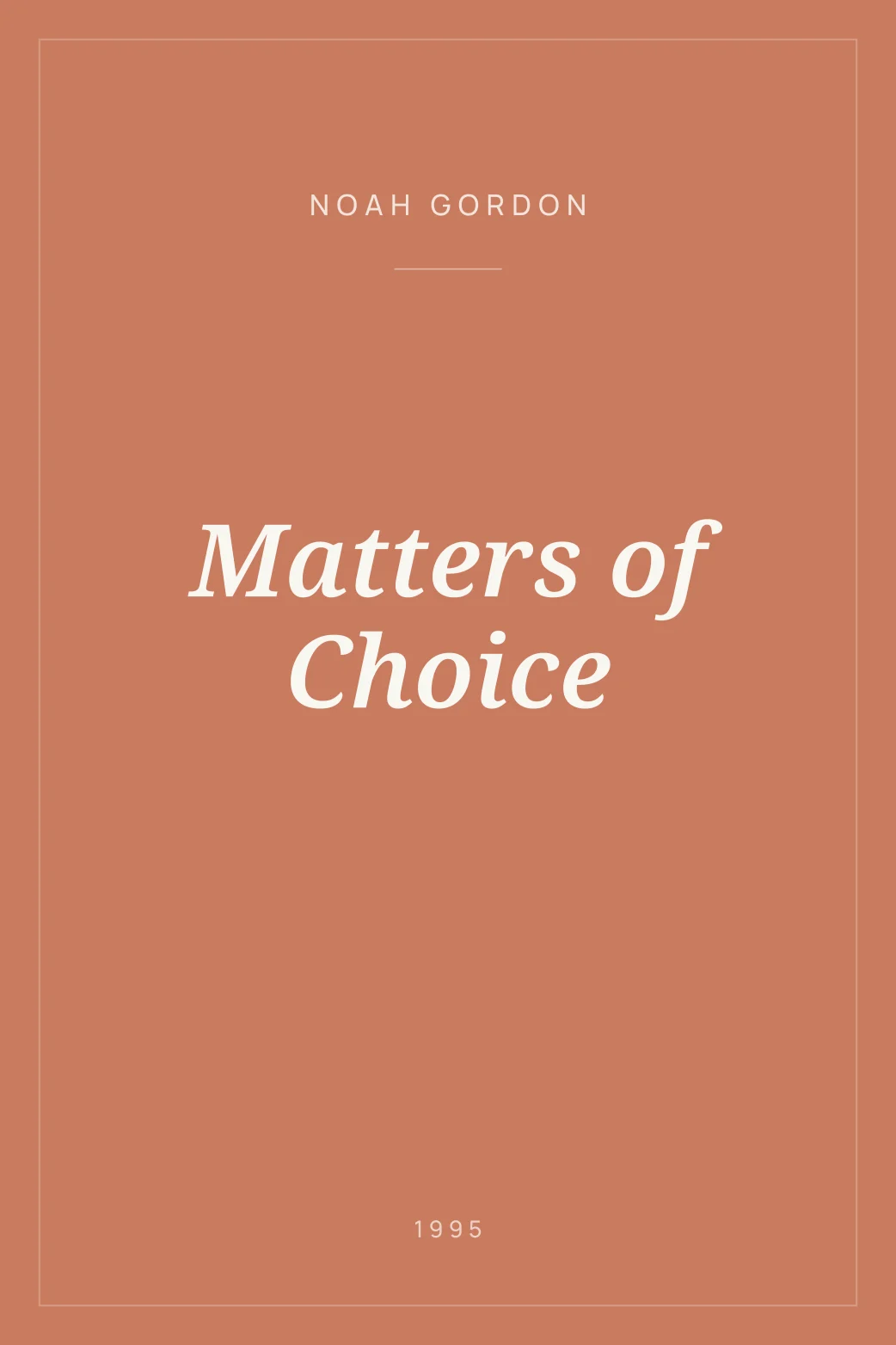 Portada de Matters of Choice