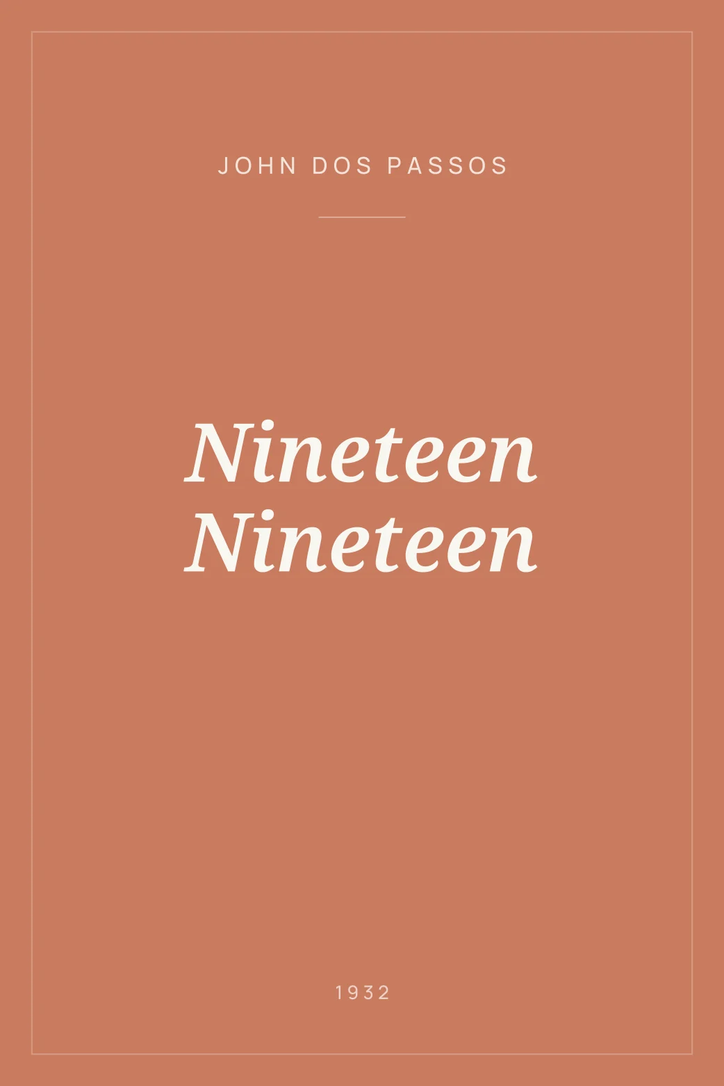 Portada de Nineteen Nineteen