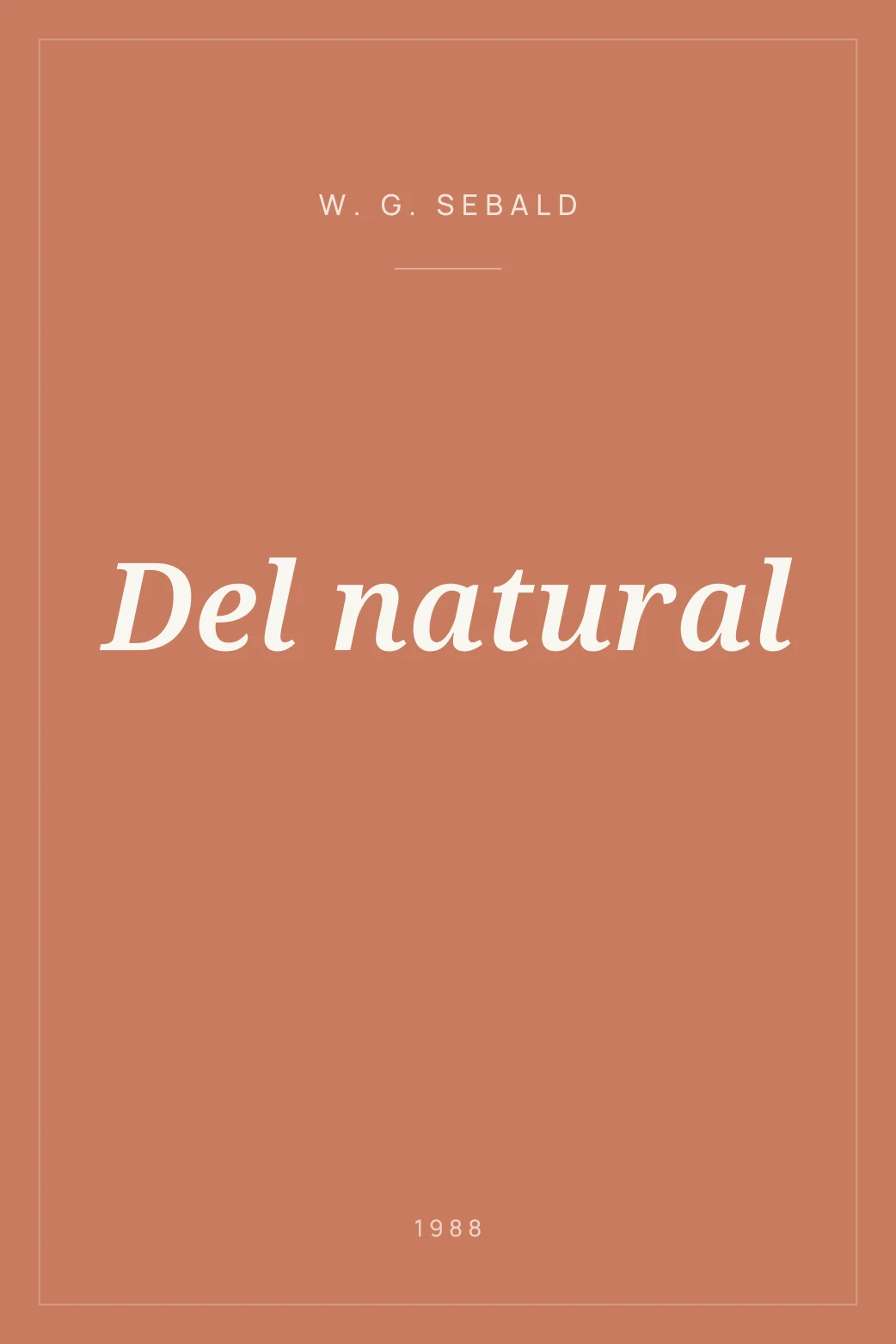 Portada de Del natural