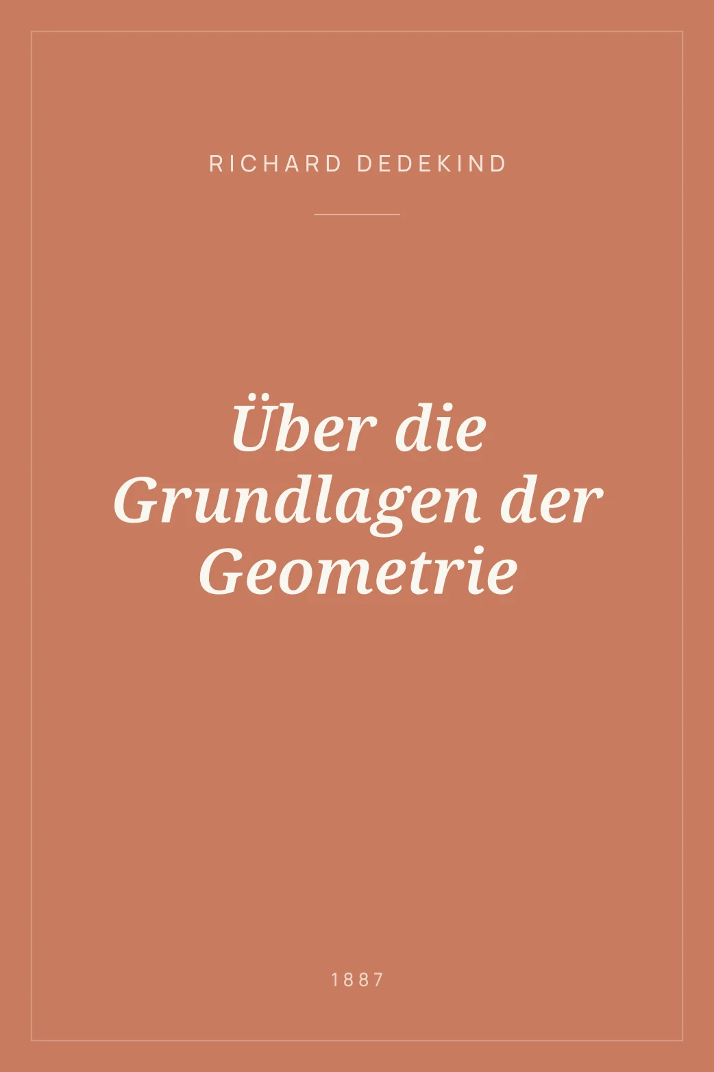 Portada de Über die Grundlagen der Geometrie