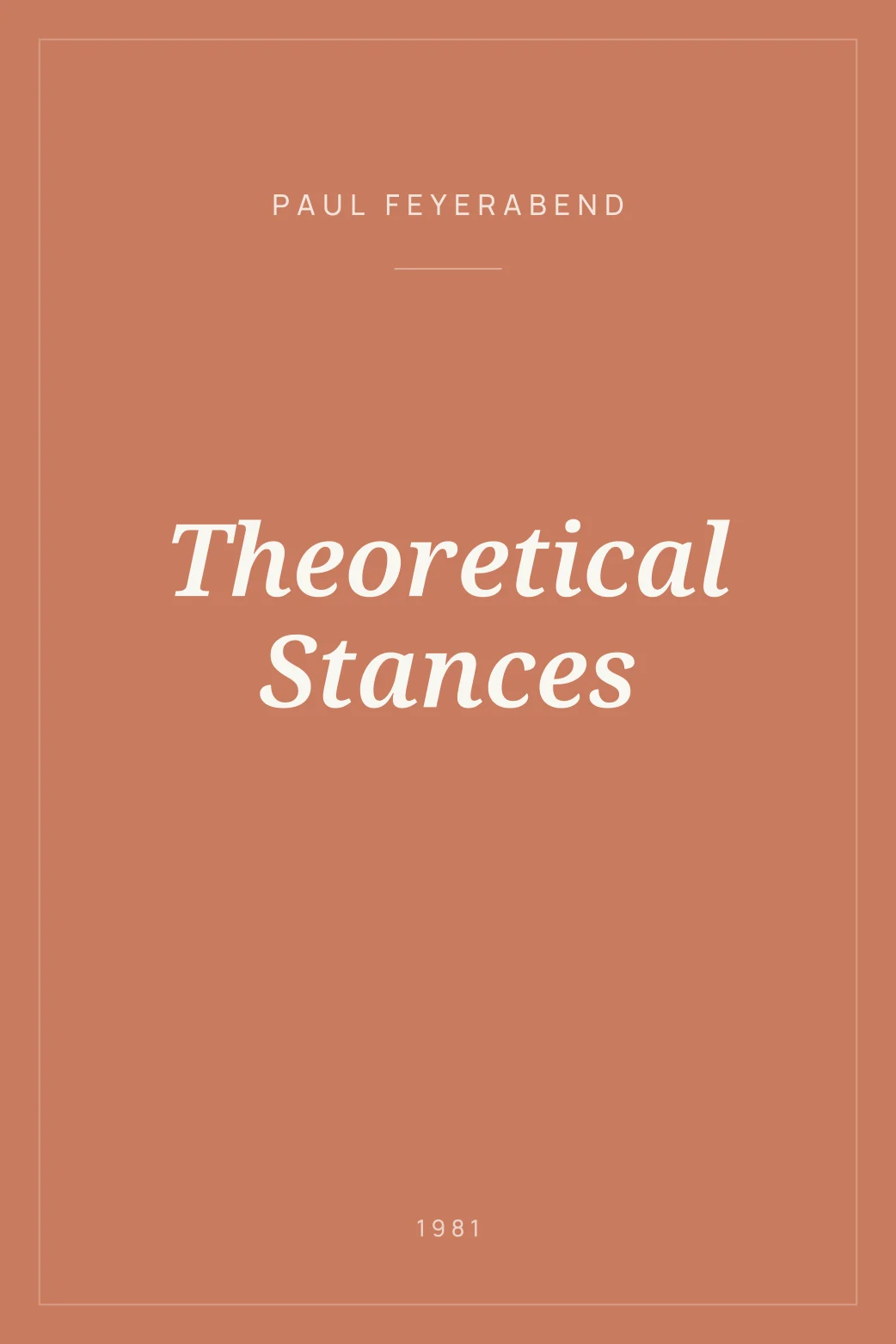 Portada de Theoretical Stances