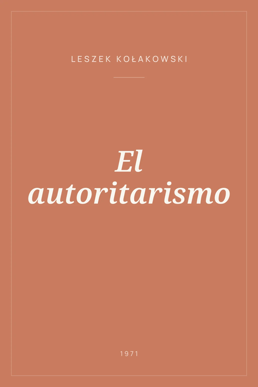 Portada de El autoritarismo