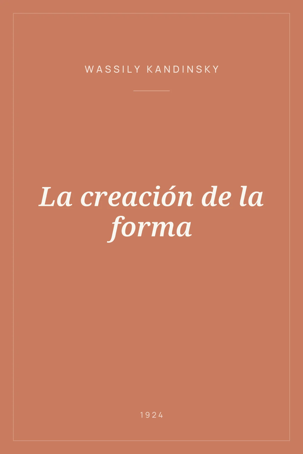 Portada de La creación de la forma