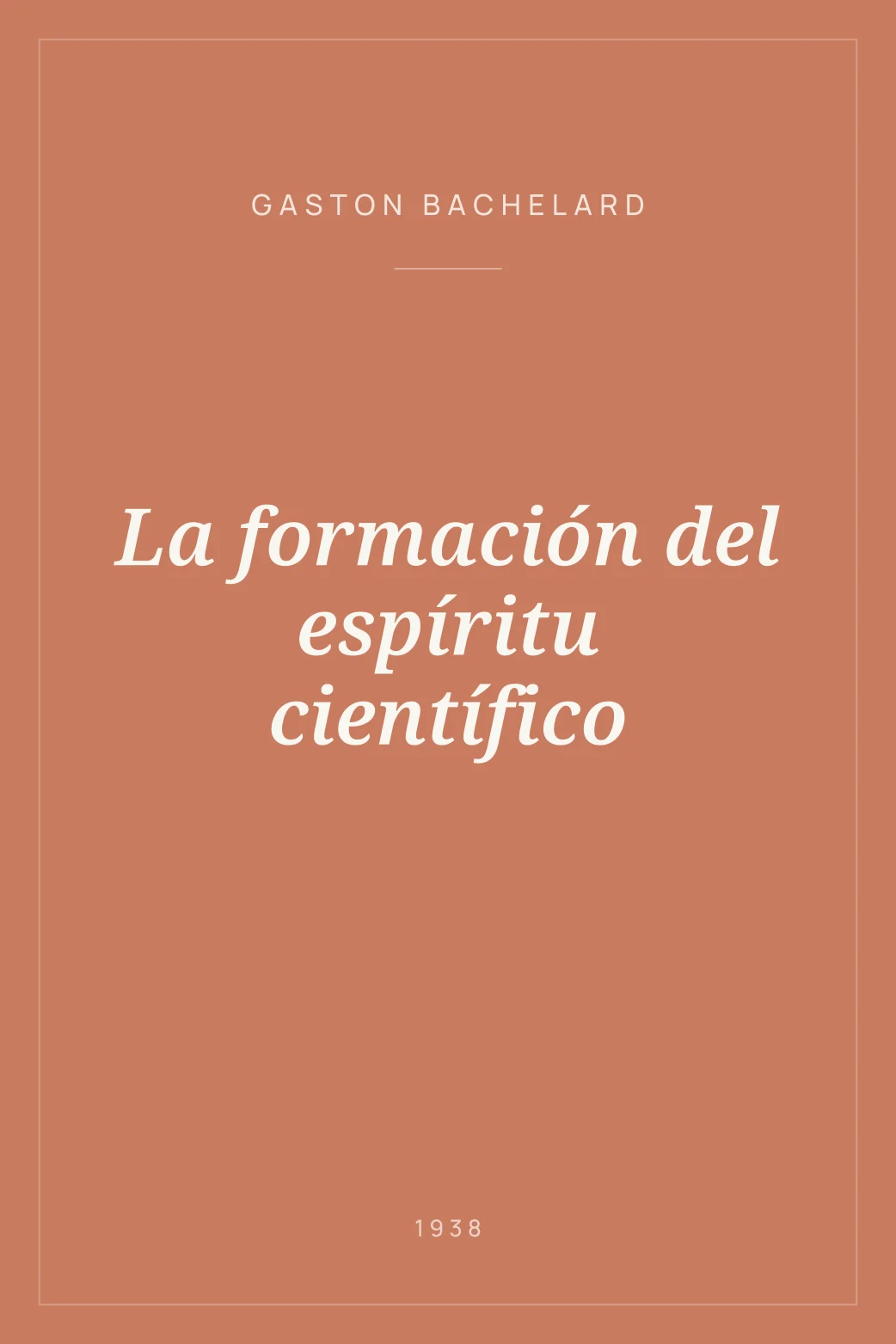 Portada de La formación del espíritu científico
