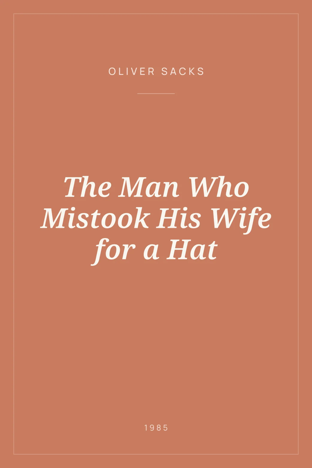 Portada de The Man Who Mistook His Wife for a Hat