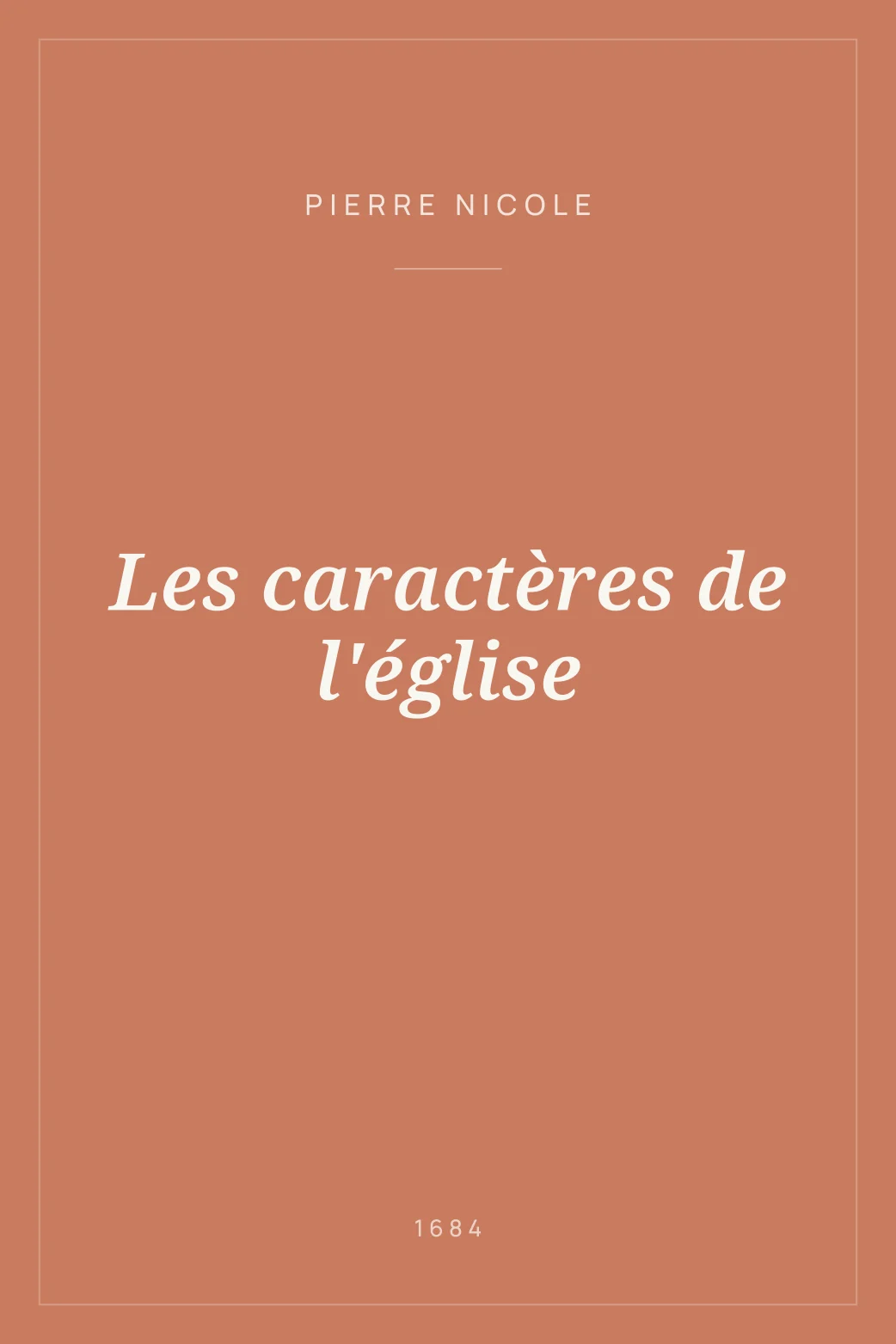 Portada de Les caractères de l'église