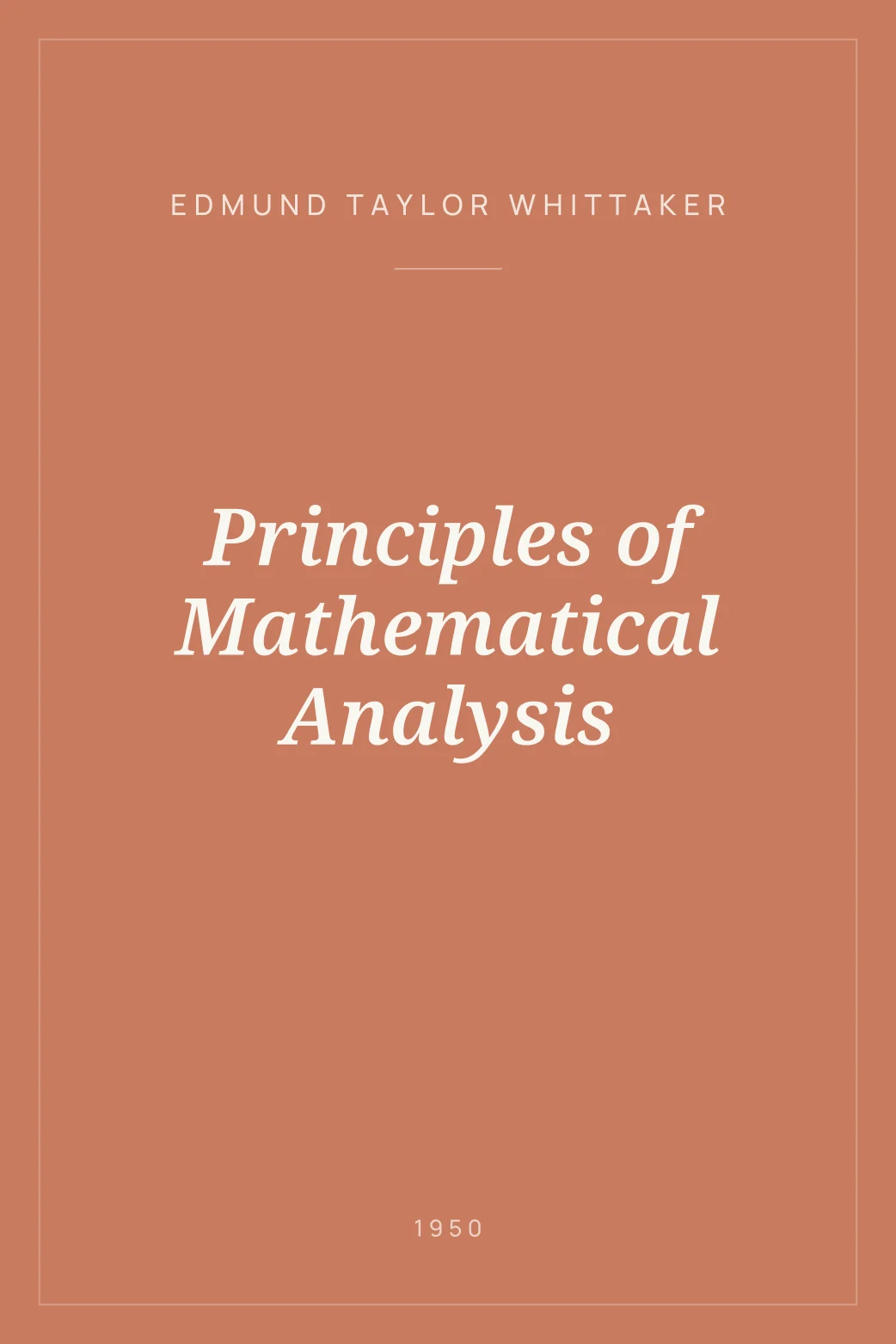 Portada de Principles of Mathematical Analysis