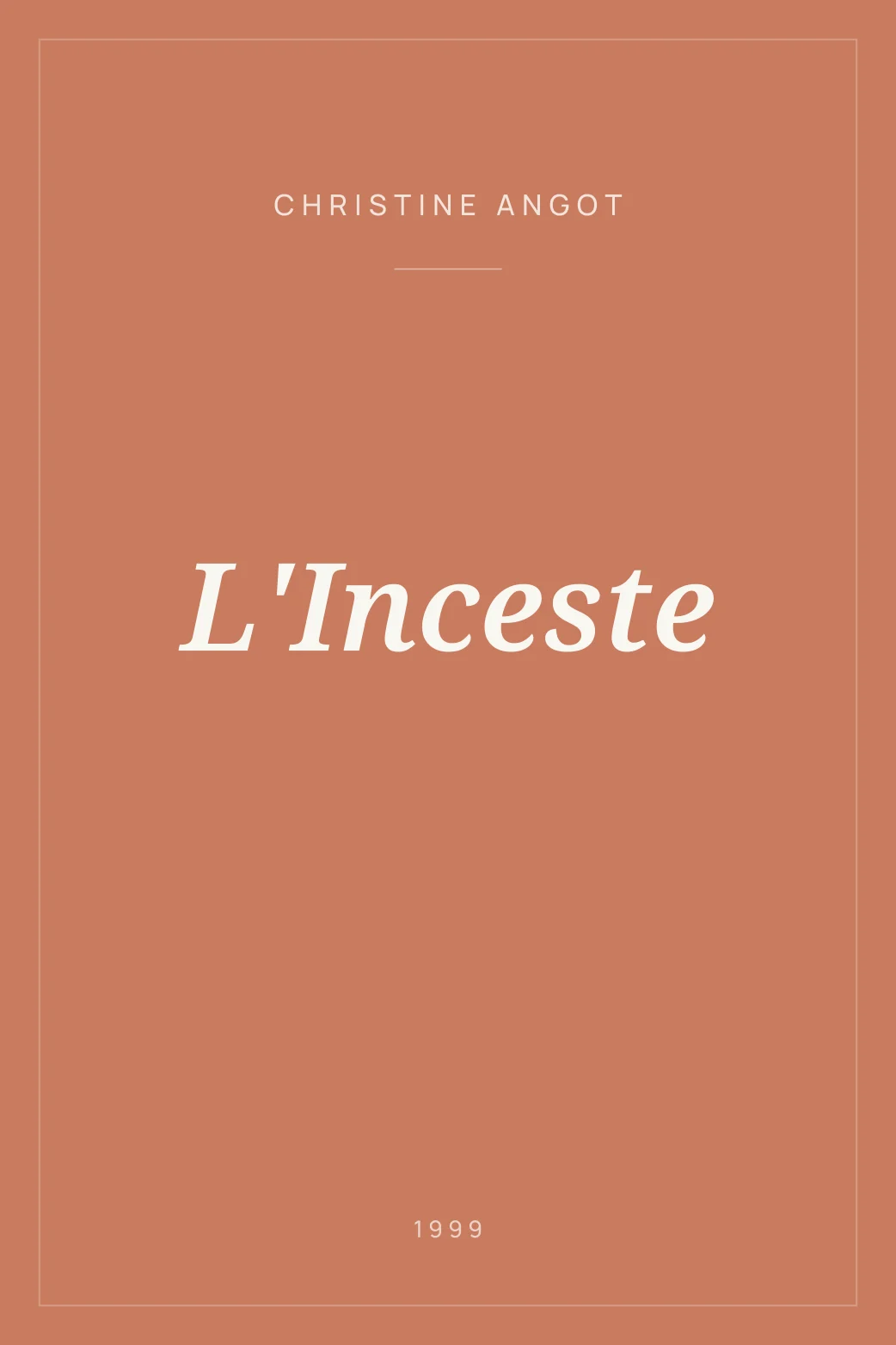Portada de L'Inceste