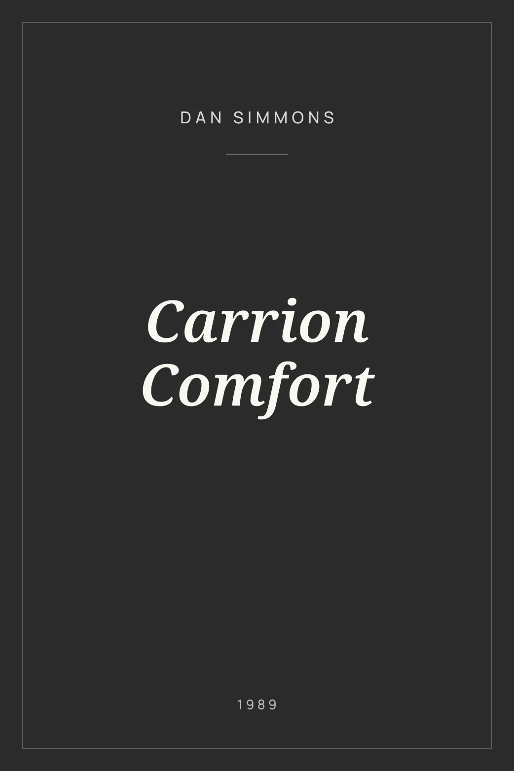Portada de Carrion Comfort