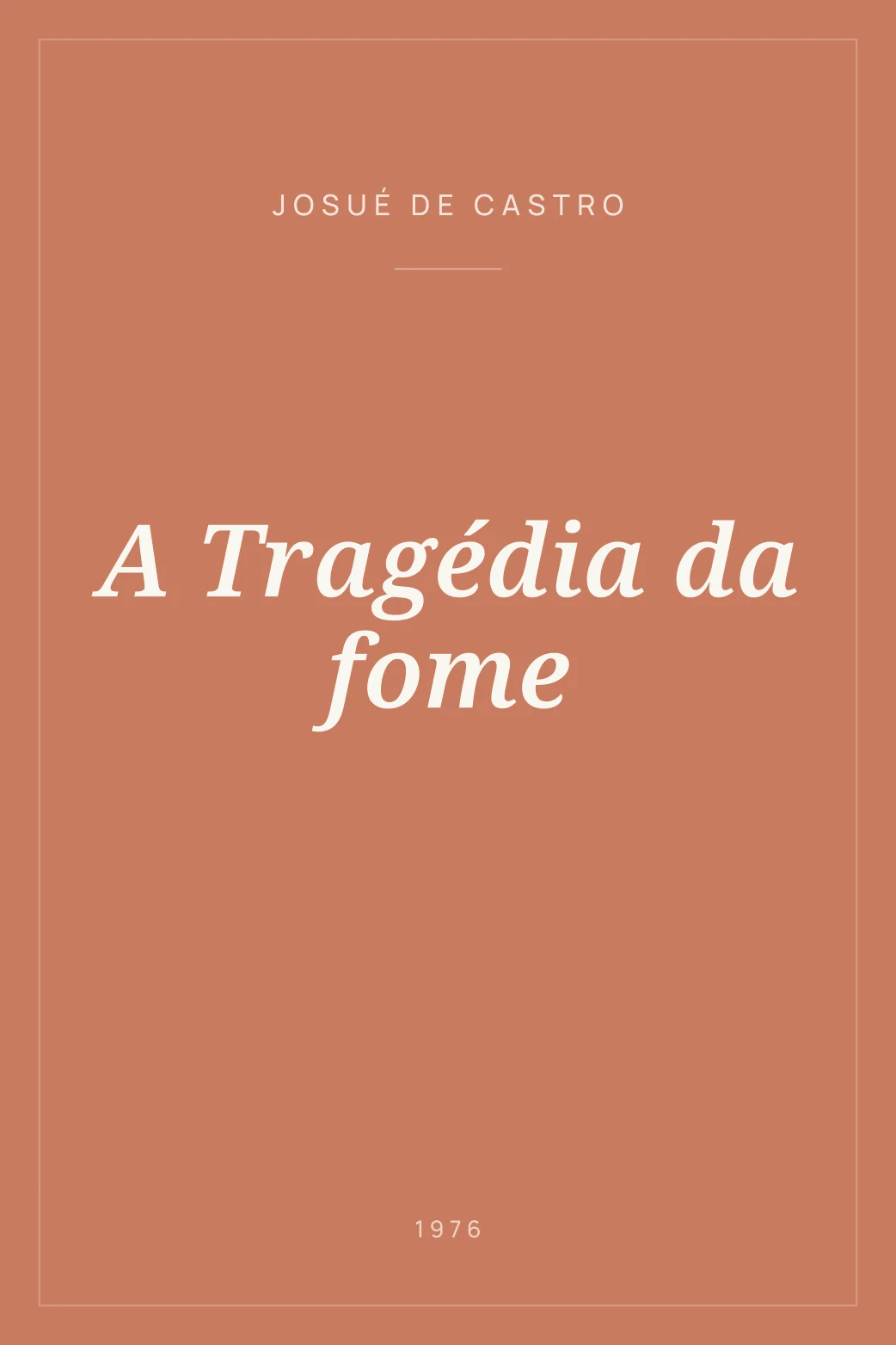 Portada de A Tragédia da fome