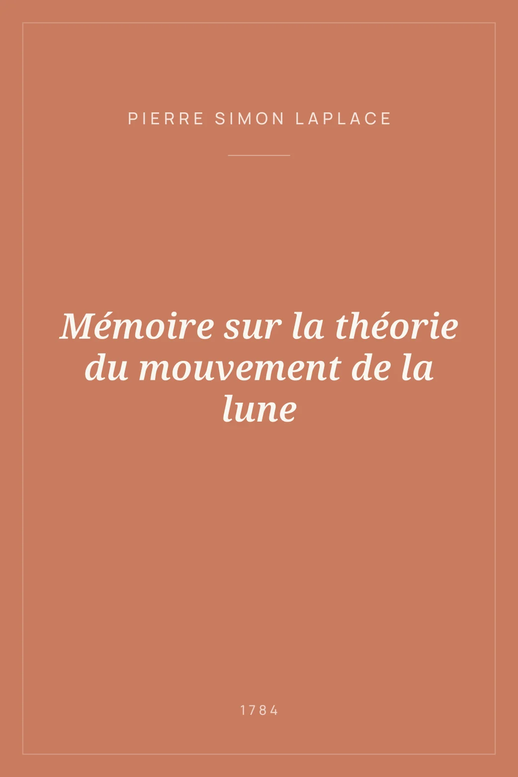 Portada de Mémoire sur la théorie du mouvement de la lune