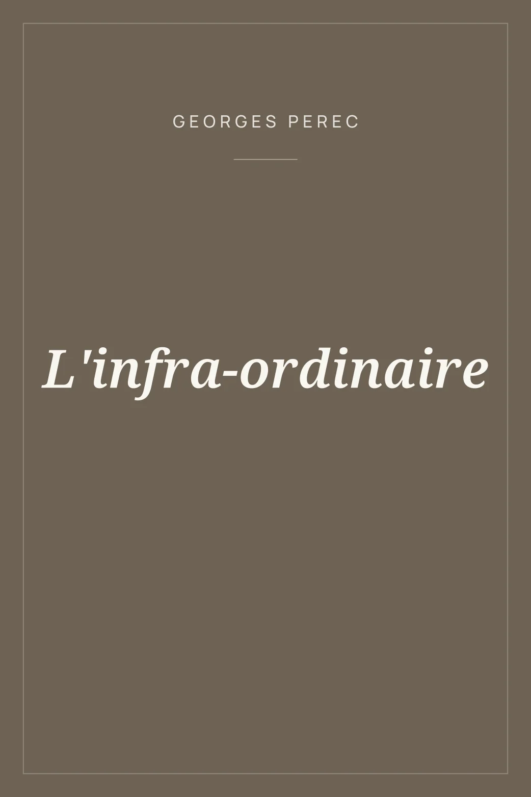 Portada de L'infra-ordinaire