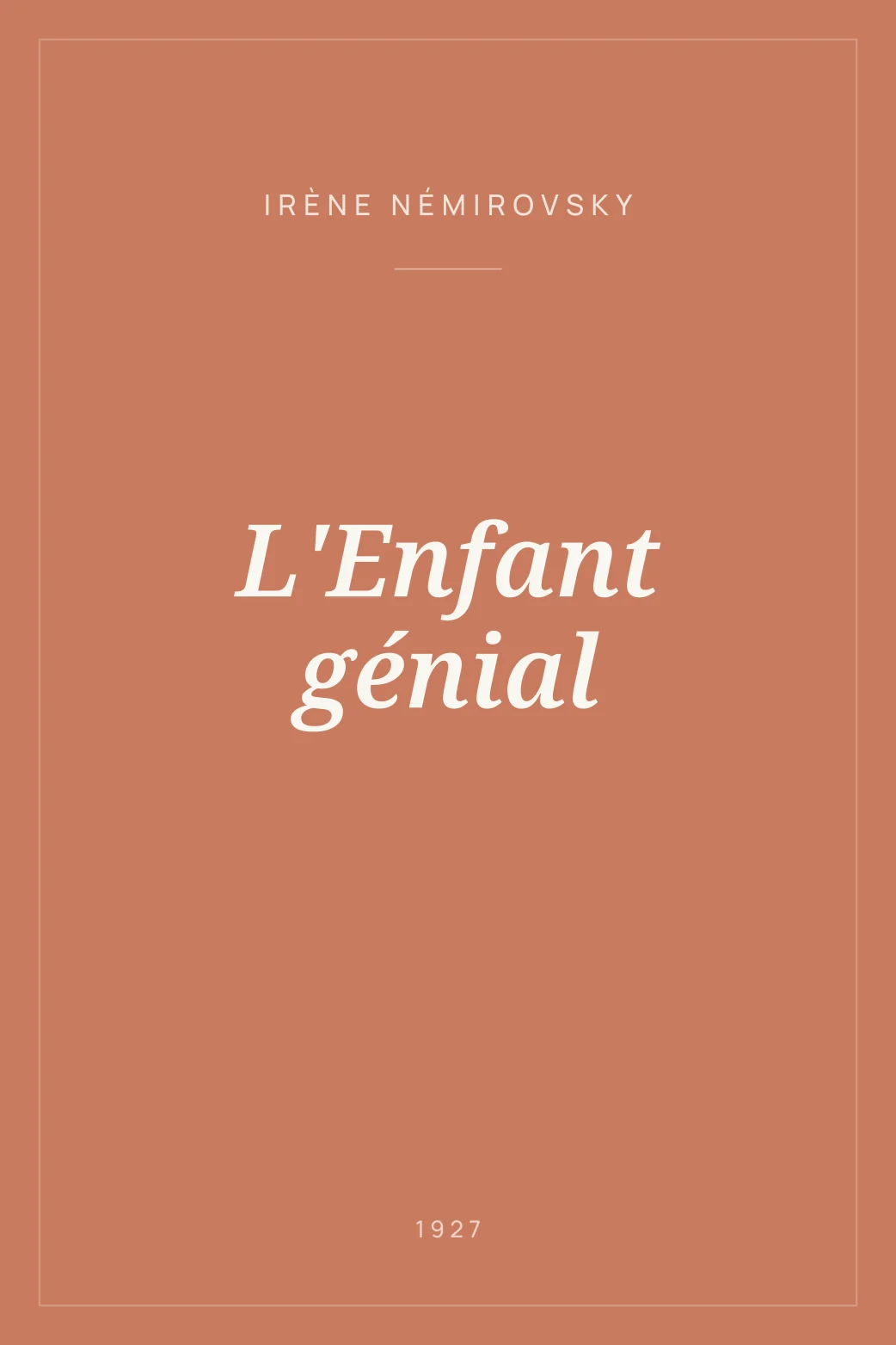 Portada de L'Enfant génial