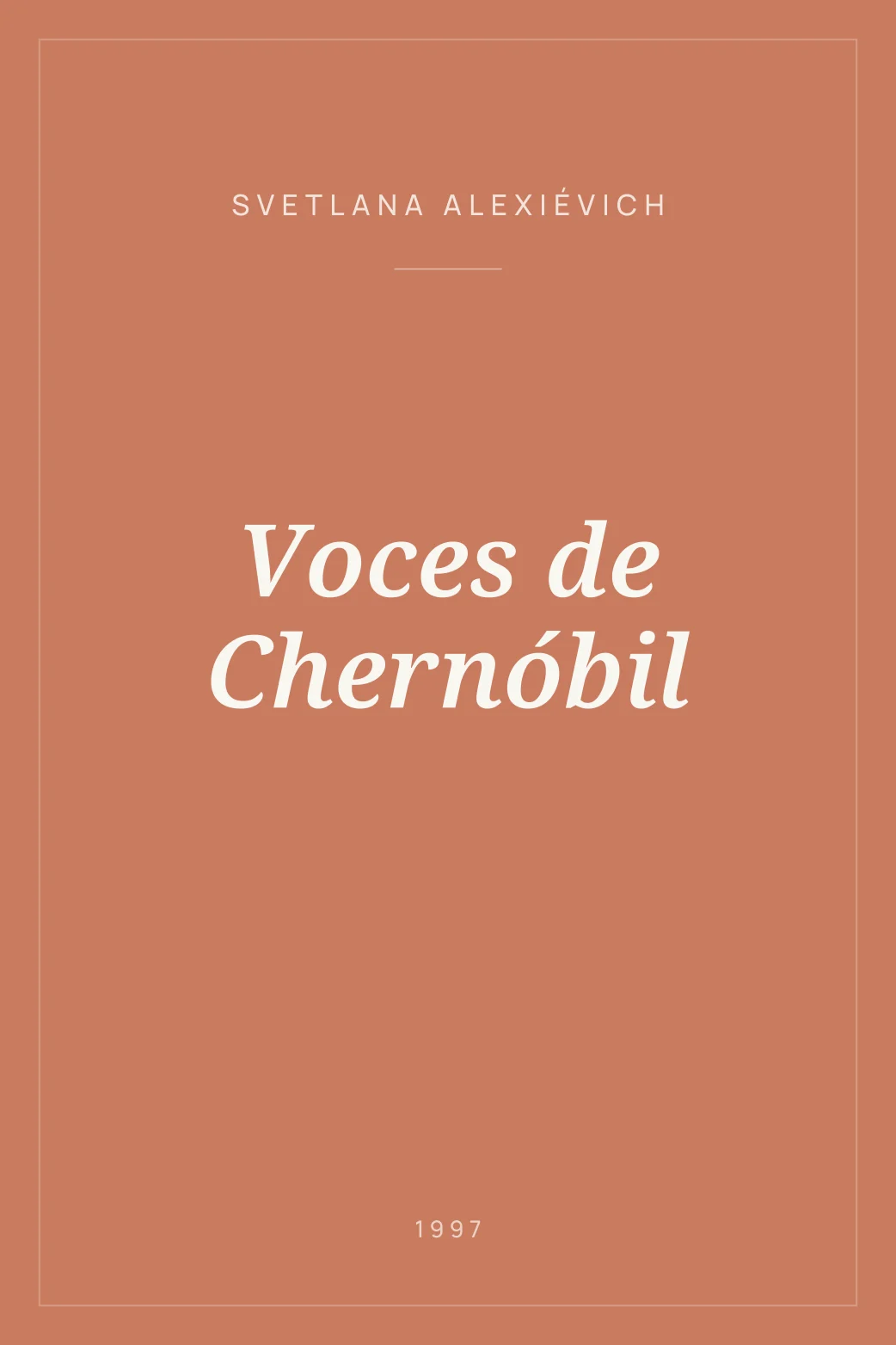 Portada de Voces de Chernóbil