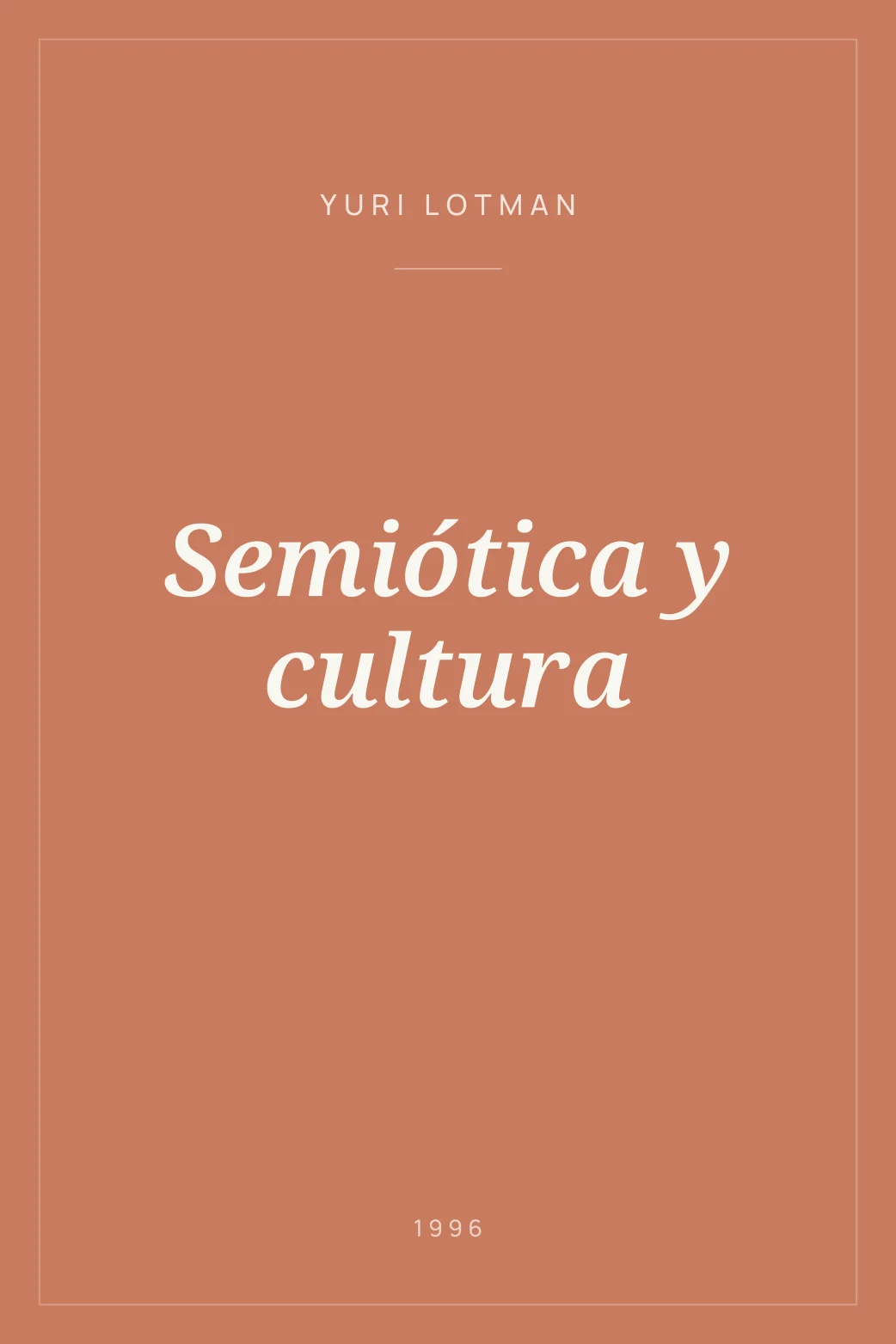 Portada de Semiótica y cultura