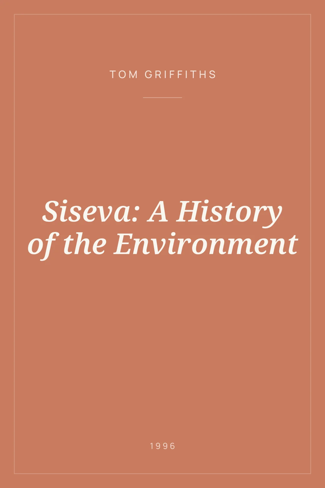Portada de Siseva: A History of the Environment