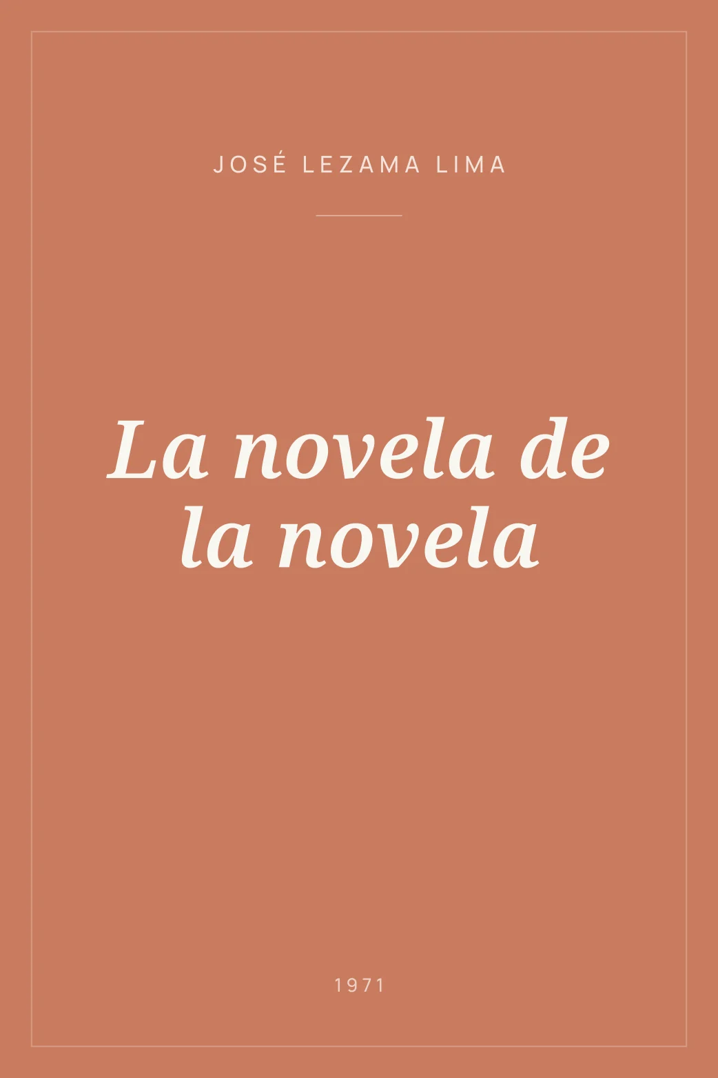 Portada de La novela de la novela
