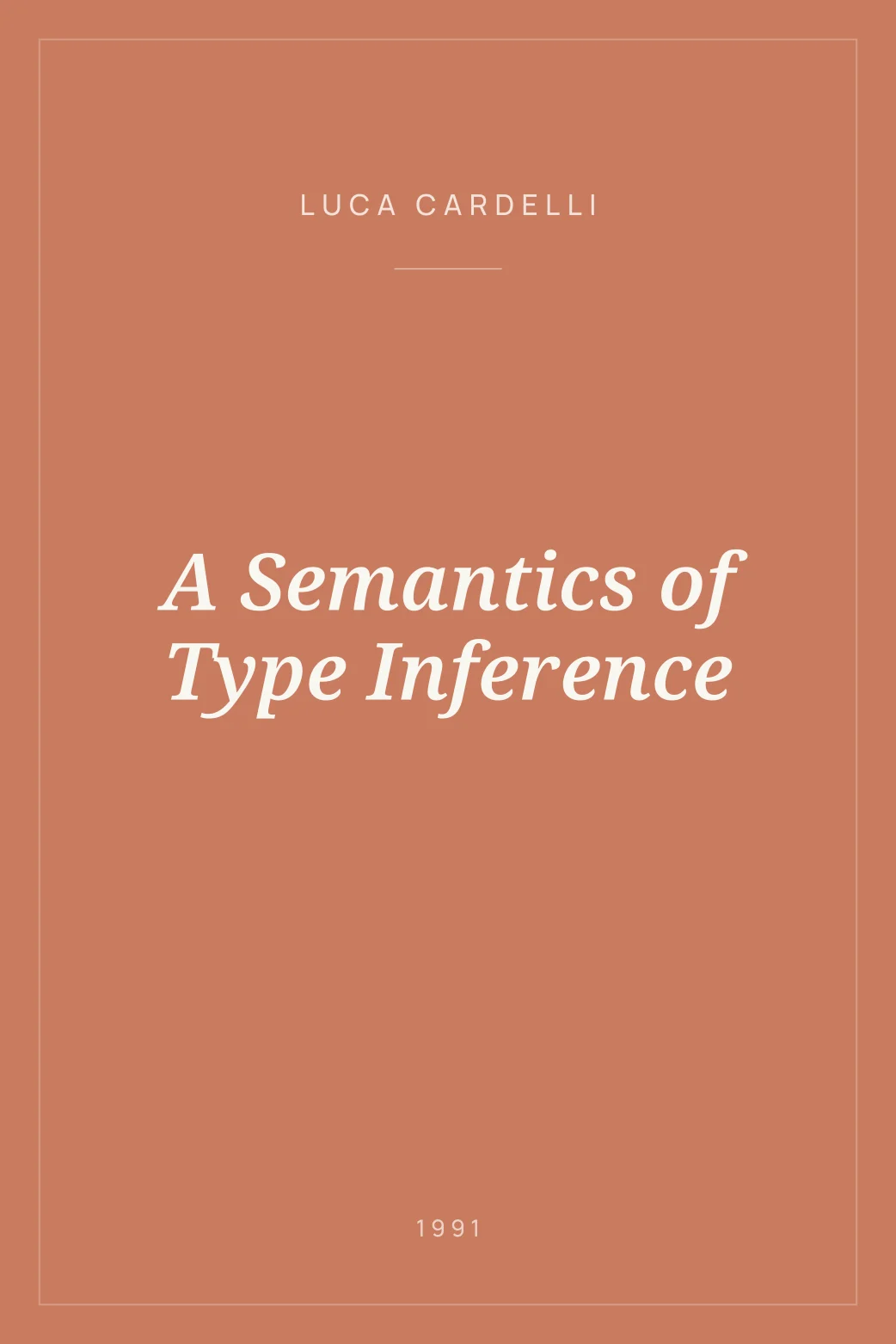 Portada de A Semantics of Type Inference