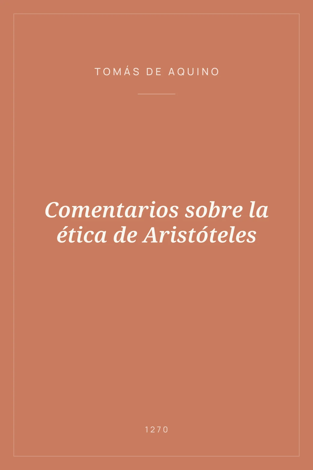 Portada de Comentarios sobre la ética de Aristóteles