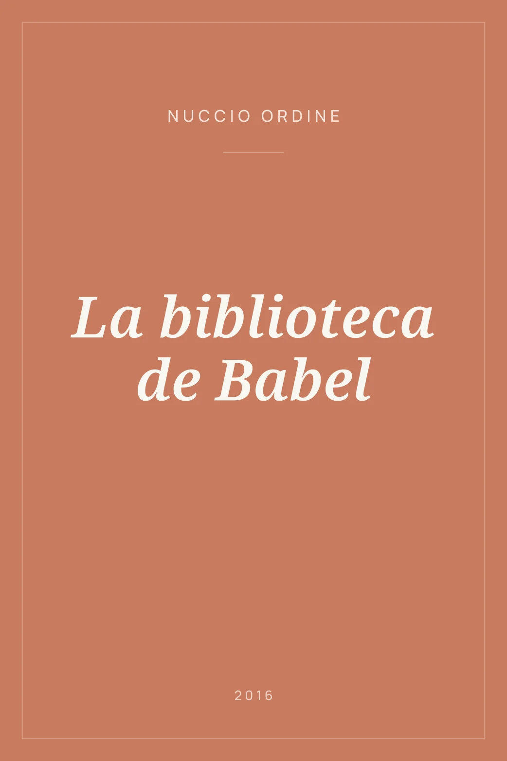 Portada de La biblioteca de Babel