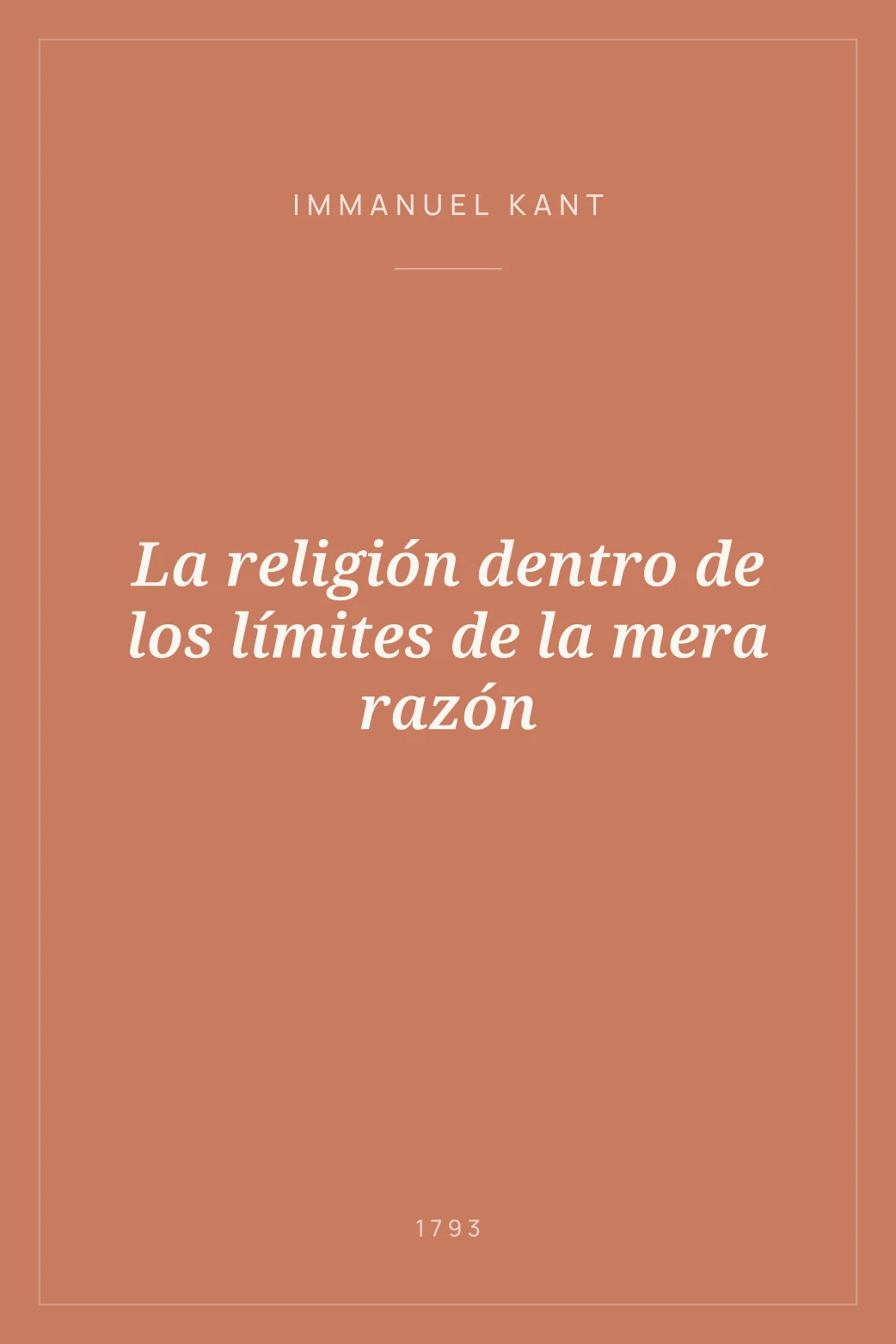 Portada de La religión dentro de los límites de la mera razón