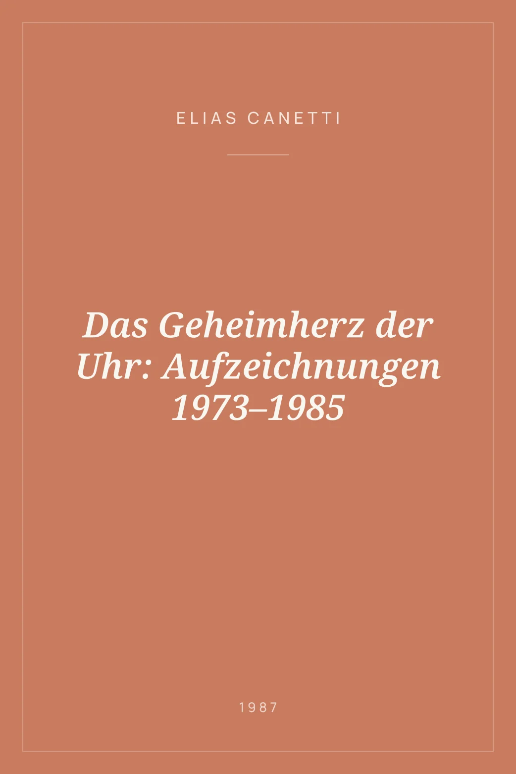Portada de Das Geheimherz der Uhr: Aufzeichnungen 1973–1985