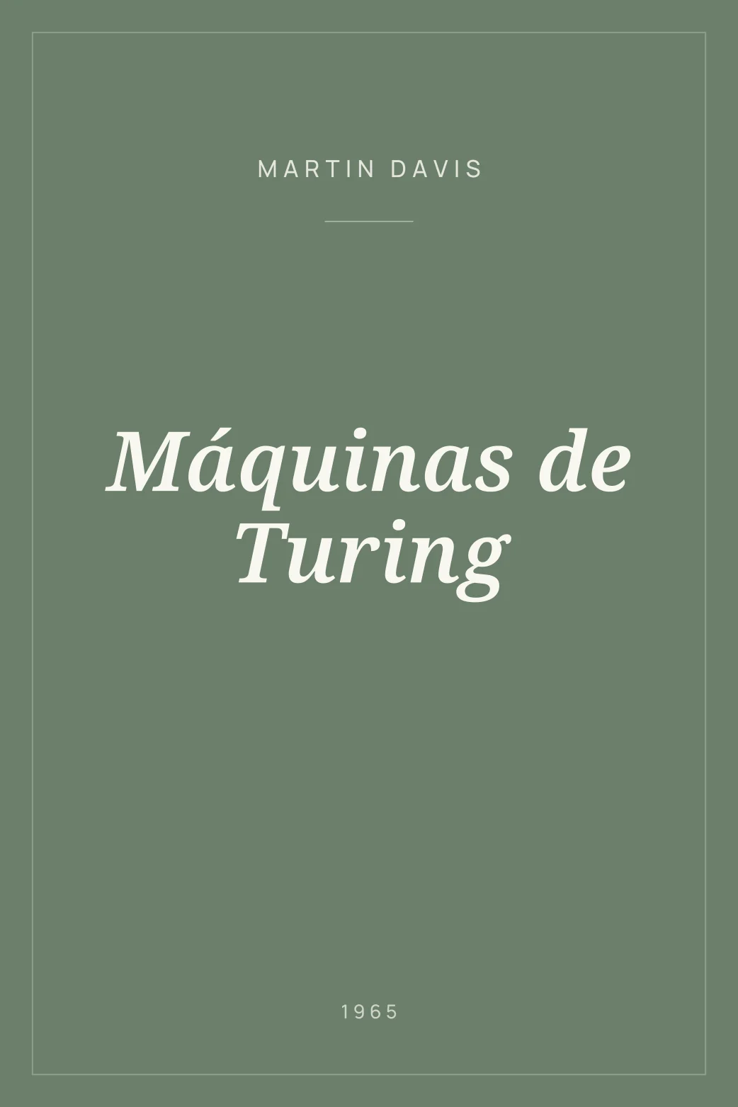 Portada de Máquinas de Turing