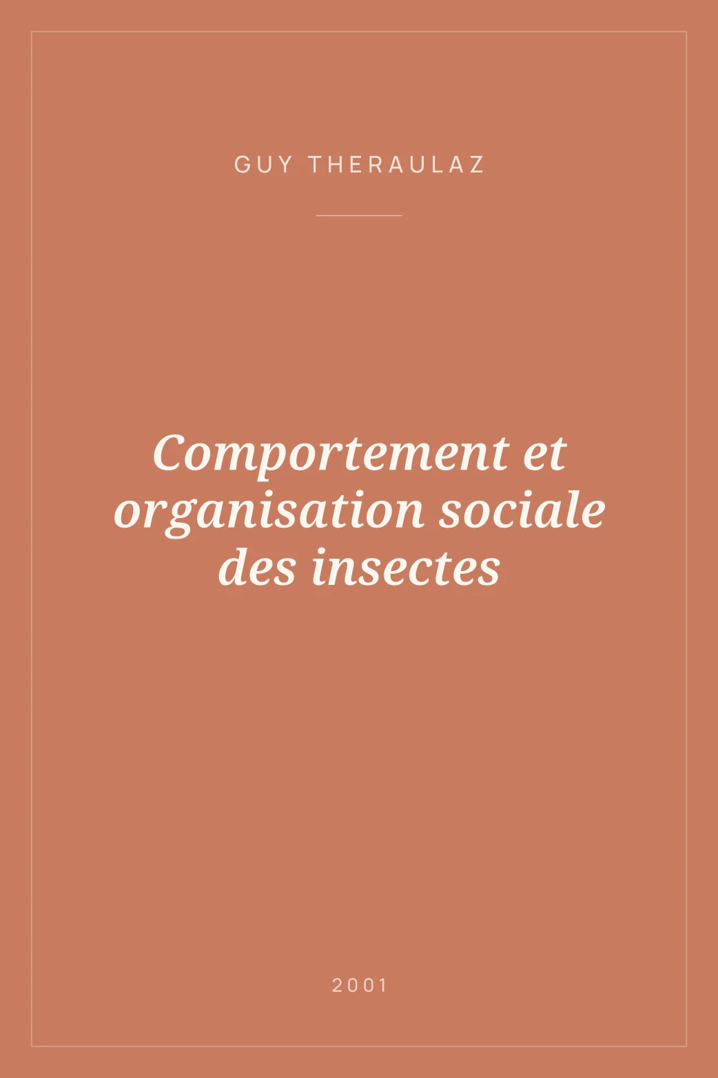 Portada de Comportement et organisation sociale des insectes