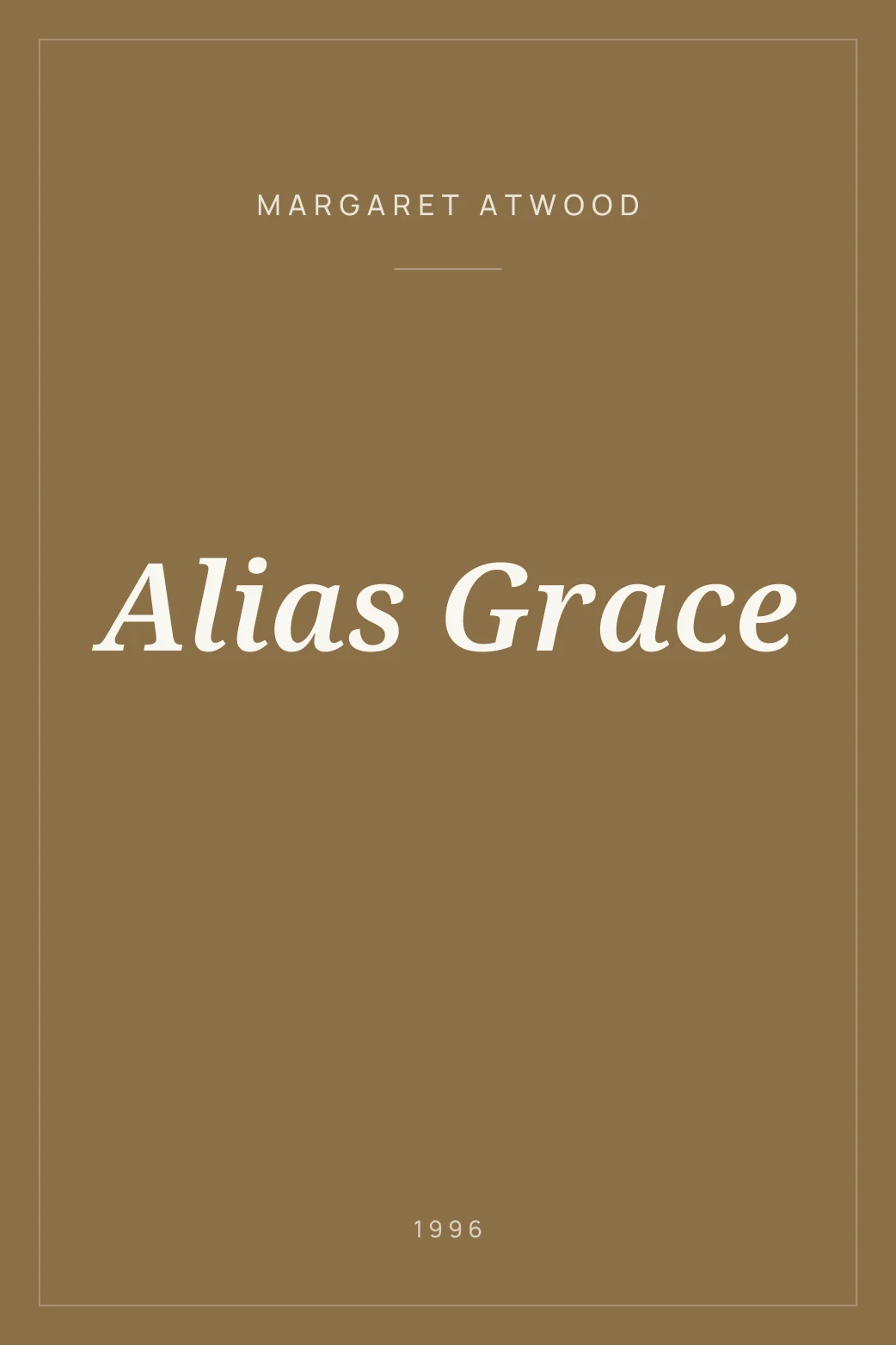 Portada de Alias Grace