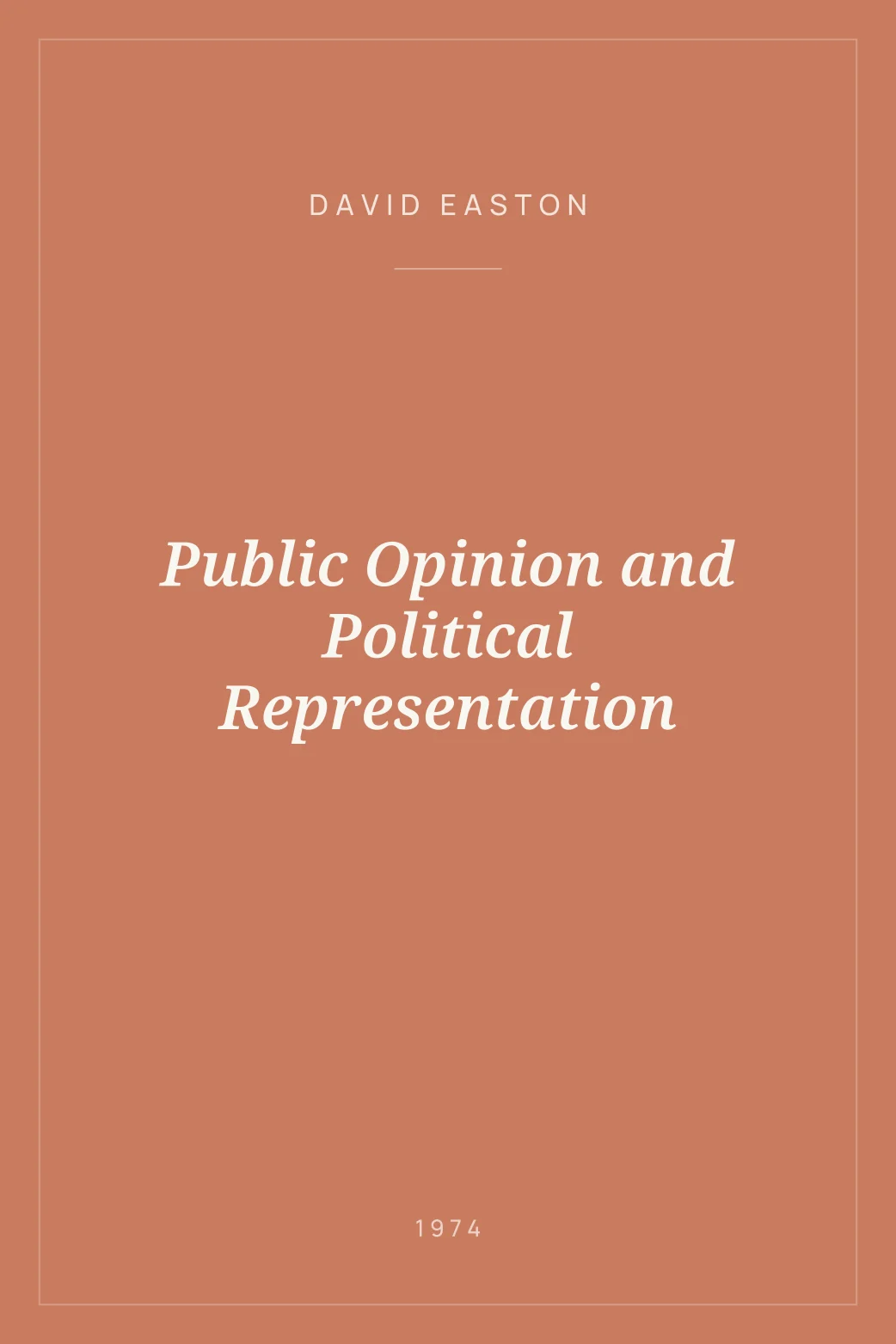 Portada de Public Opinion and Political Representation