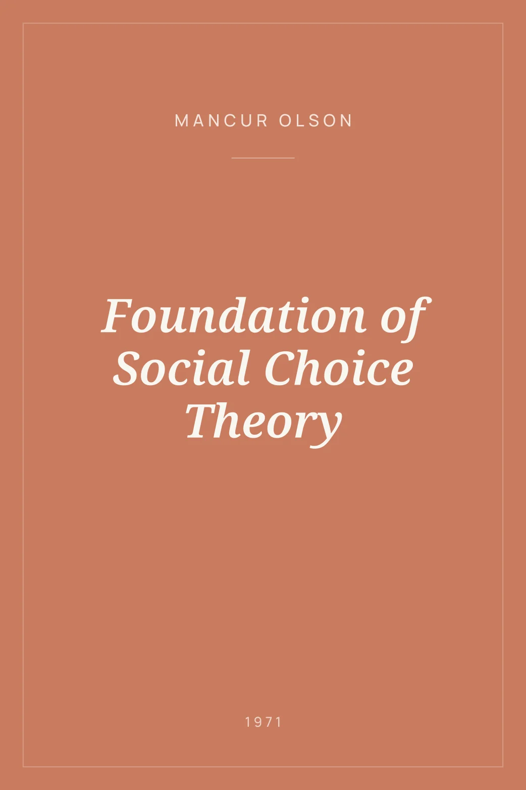 Portada de Foundation of Social Choice Theory
